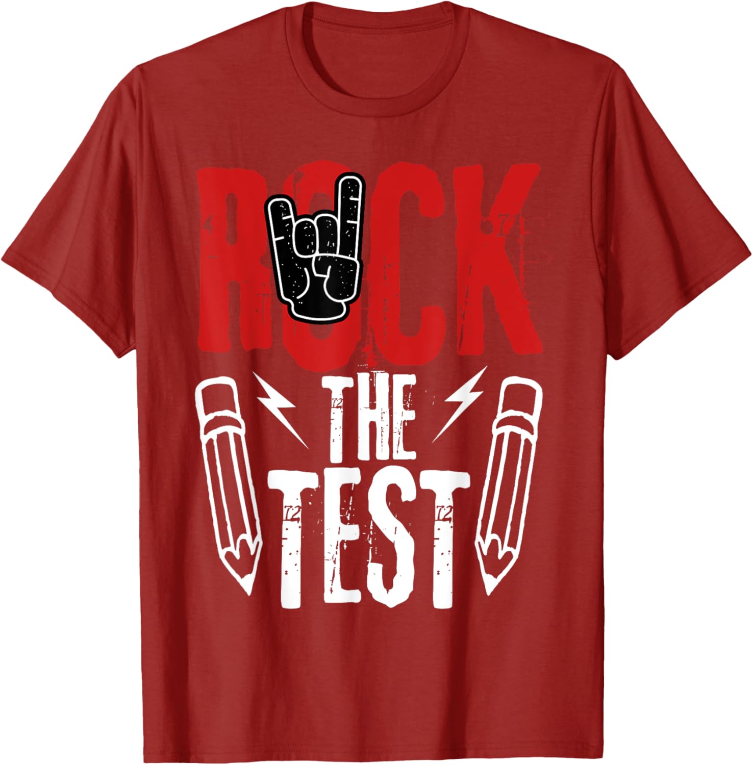 Test Day Rock The Funny Metal Teacher Student Testing Exam T-Shirt