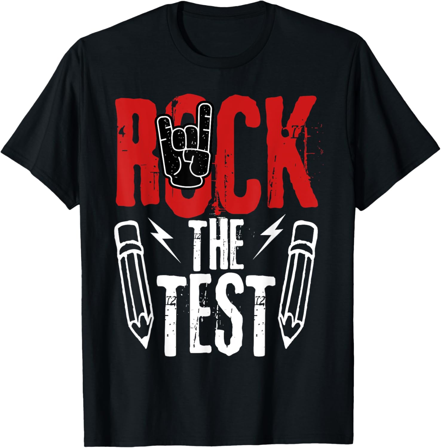 Test Day Rock The Funny Metal Teacher Student Testing Exam T-Shirt