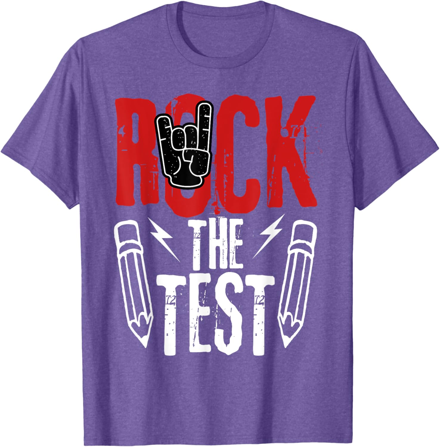 Test Day Rock The Funny Metal Teacher Student Testing Exam T-Shirt