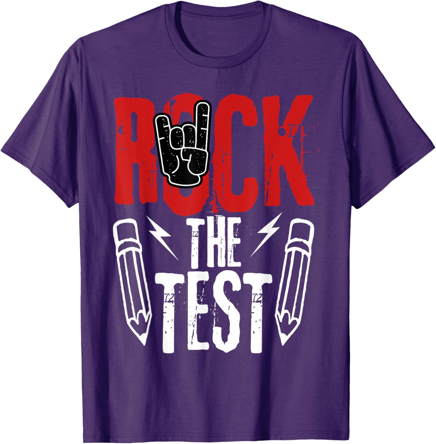 Test Day Rock The Funny Metal Teacher Student Testing Exam T-Shirt