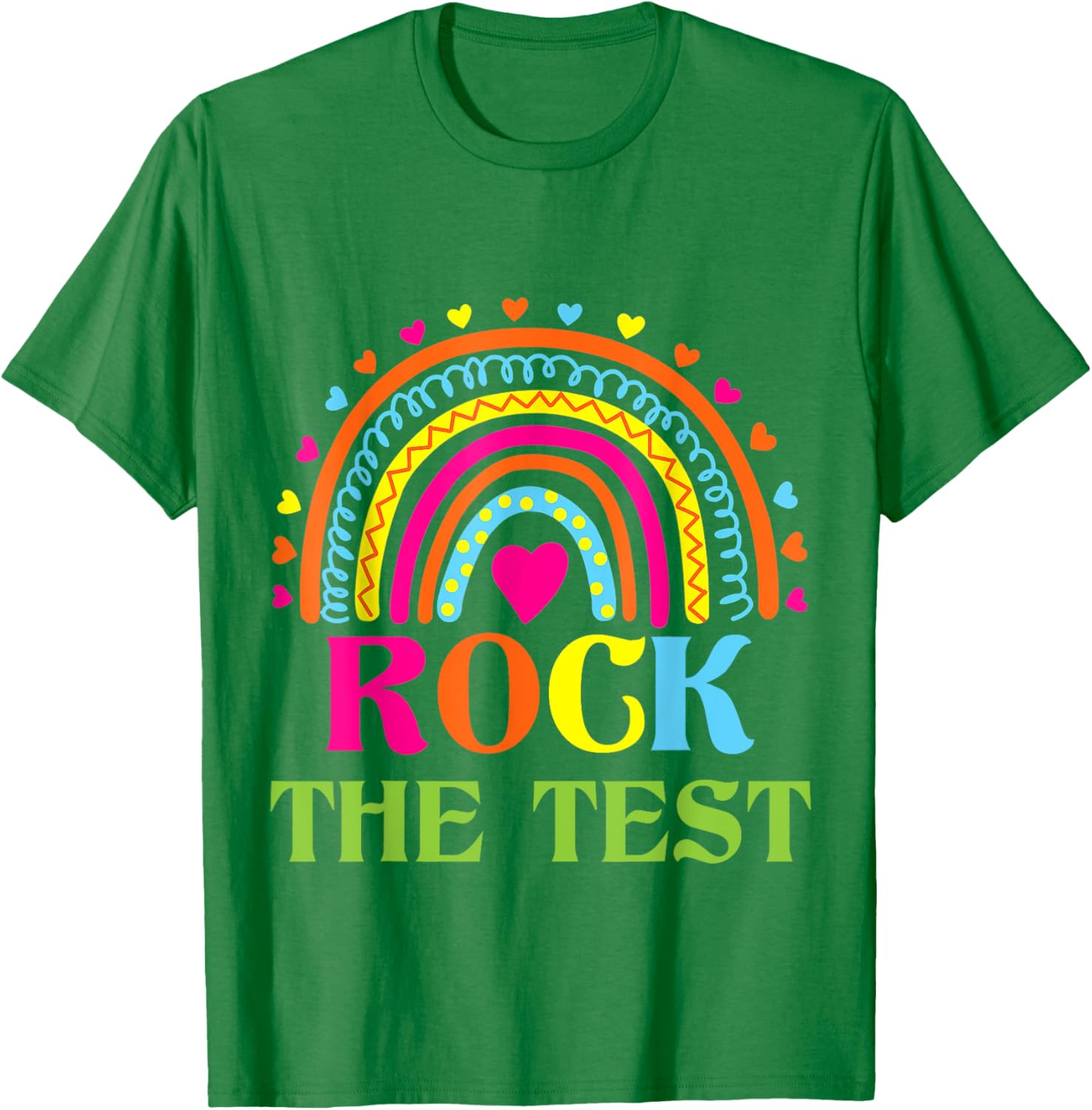 Test Day Rock The Test Teacher Testing Day Rainbow Teacher T-Shirt