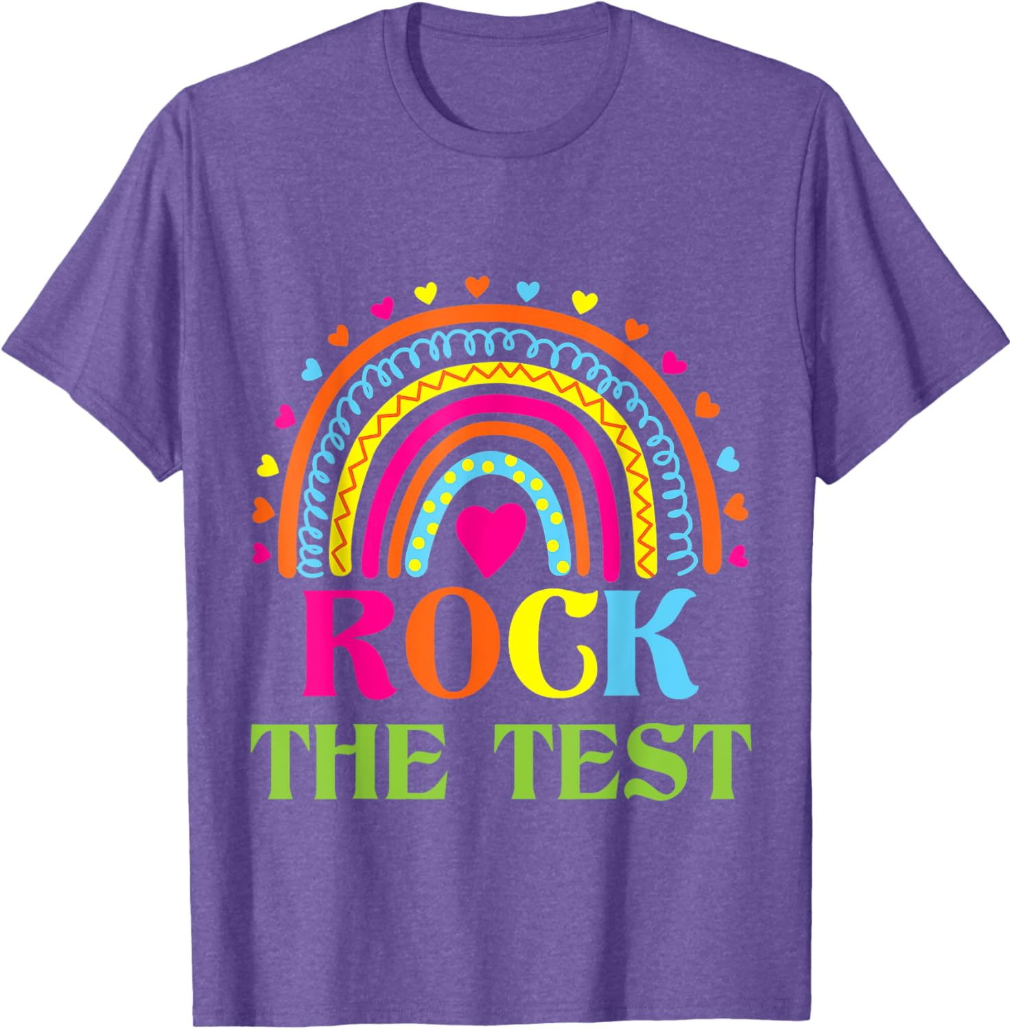 Test Day Rock The Test Teacher Testing Day Rainbow Teacher T-Shirt