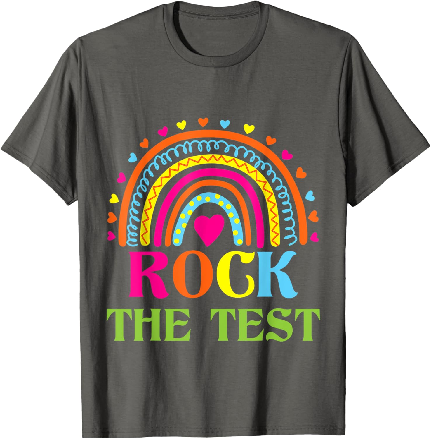 Test Day Rock The Test Teacher Testing Day Rainbow Teacher T-Shirt