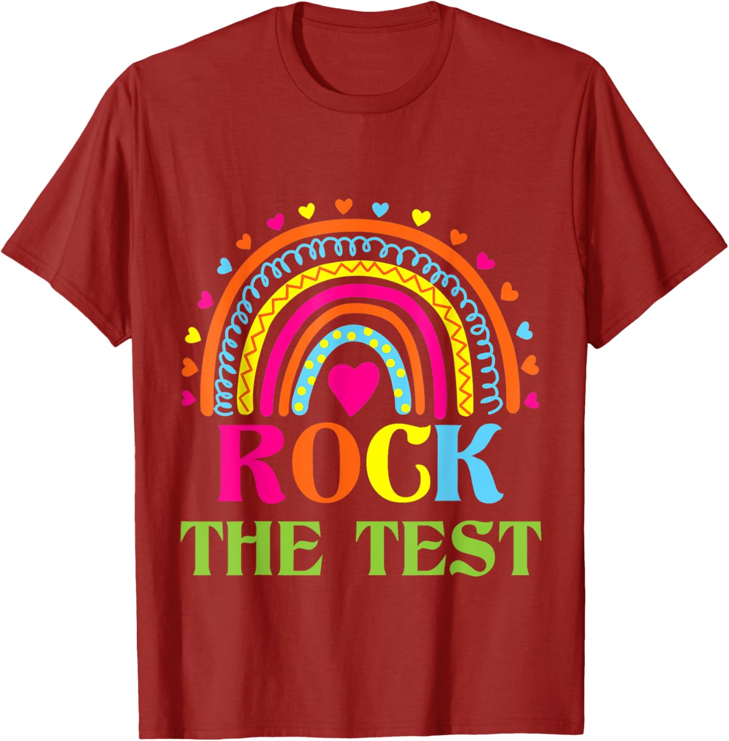 Test Day Rock The Test Teacher Testing Day Rainbow Teacher T-Shirt