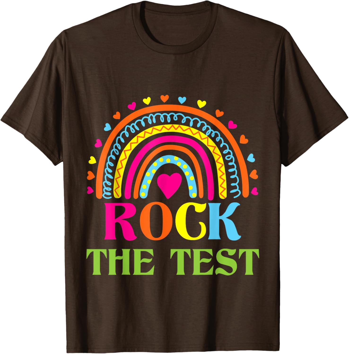 Test Day Rock The Test Teacher Testing Day Rainbow Teacher T-Shirt