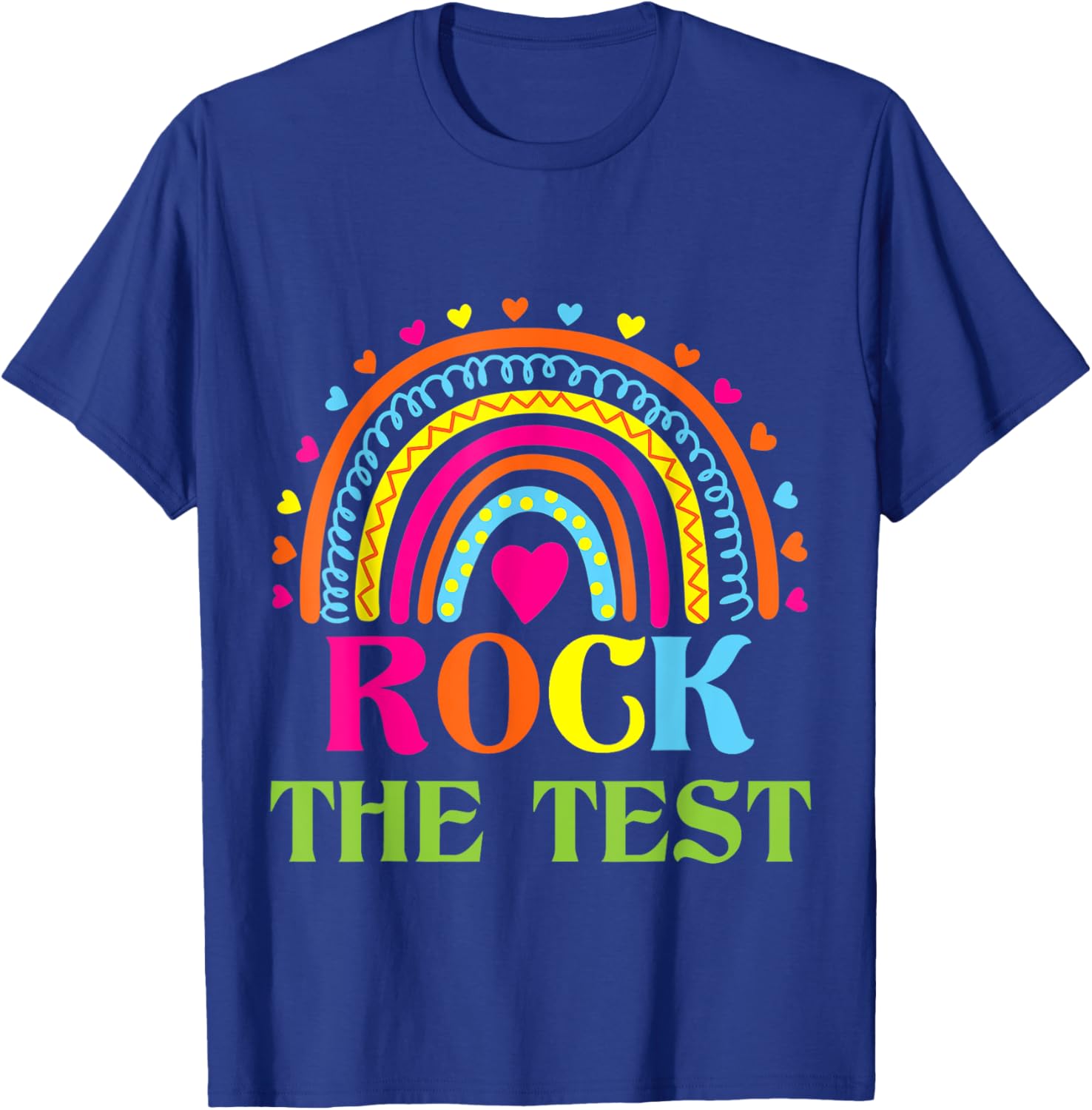 Test Day Rock The Test Teacher Testing Day Rainbow Teacher T-Shirt