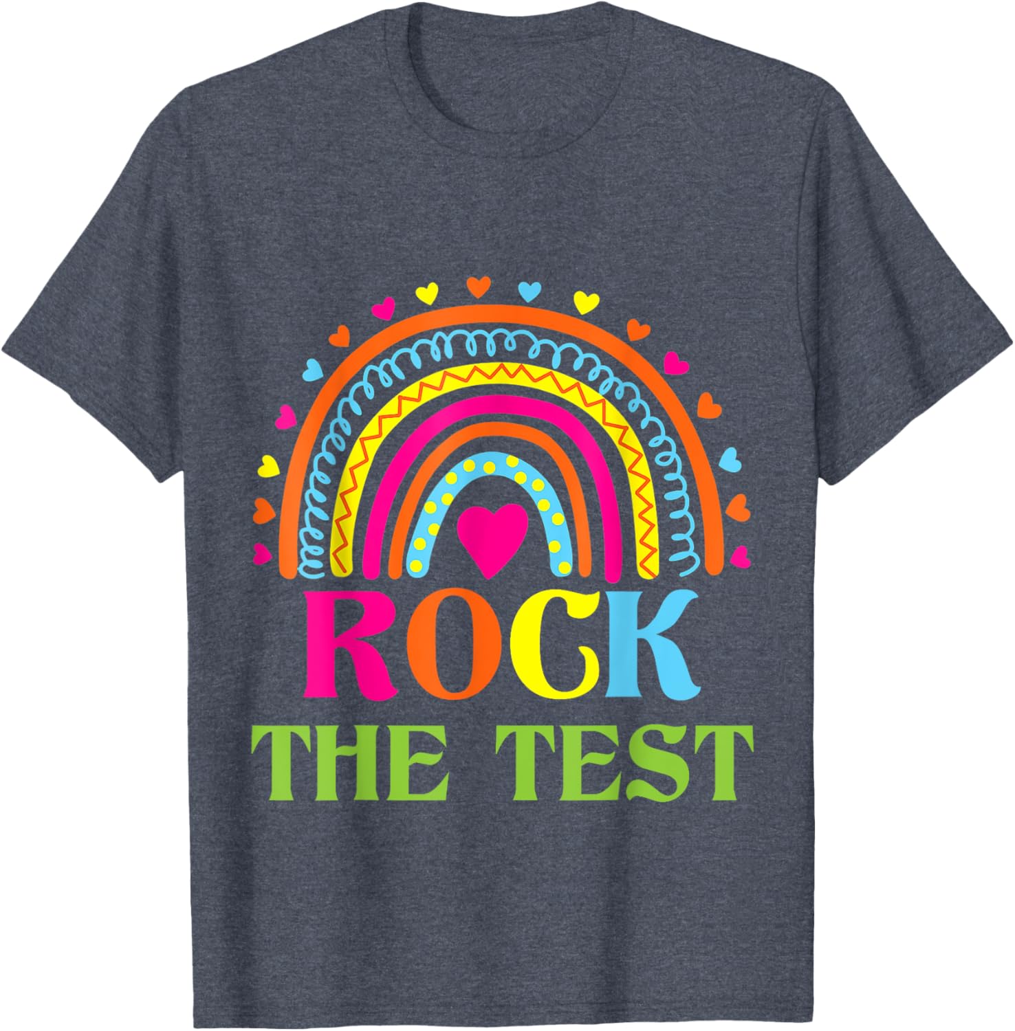Test Day Rock The Test Teacher Testing Day Rainbow Teacher T-Shirt