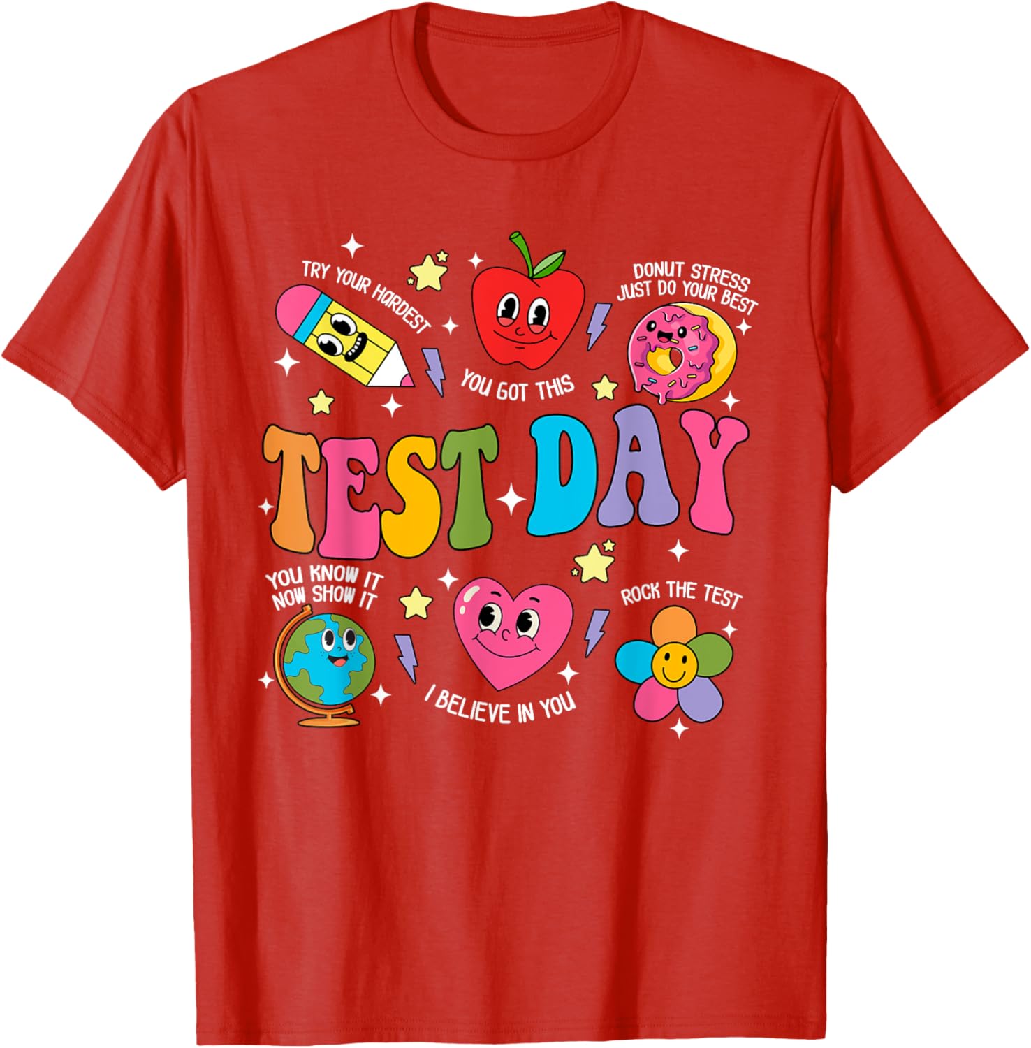 Test Day Rock The Test Testing Day Motivational Teacher Kids T-Shirt