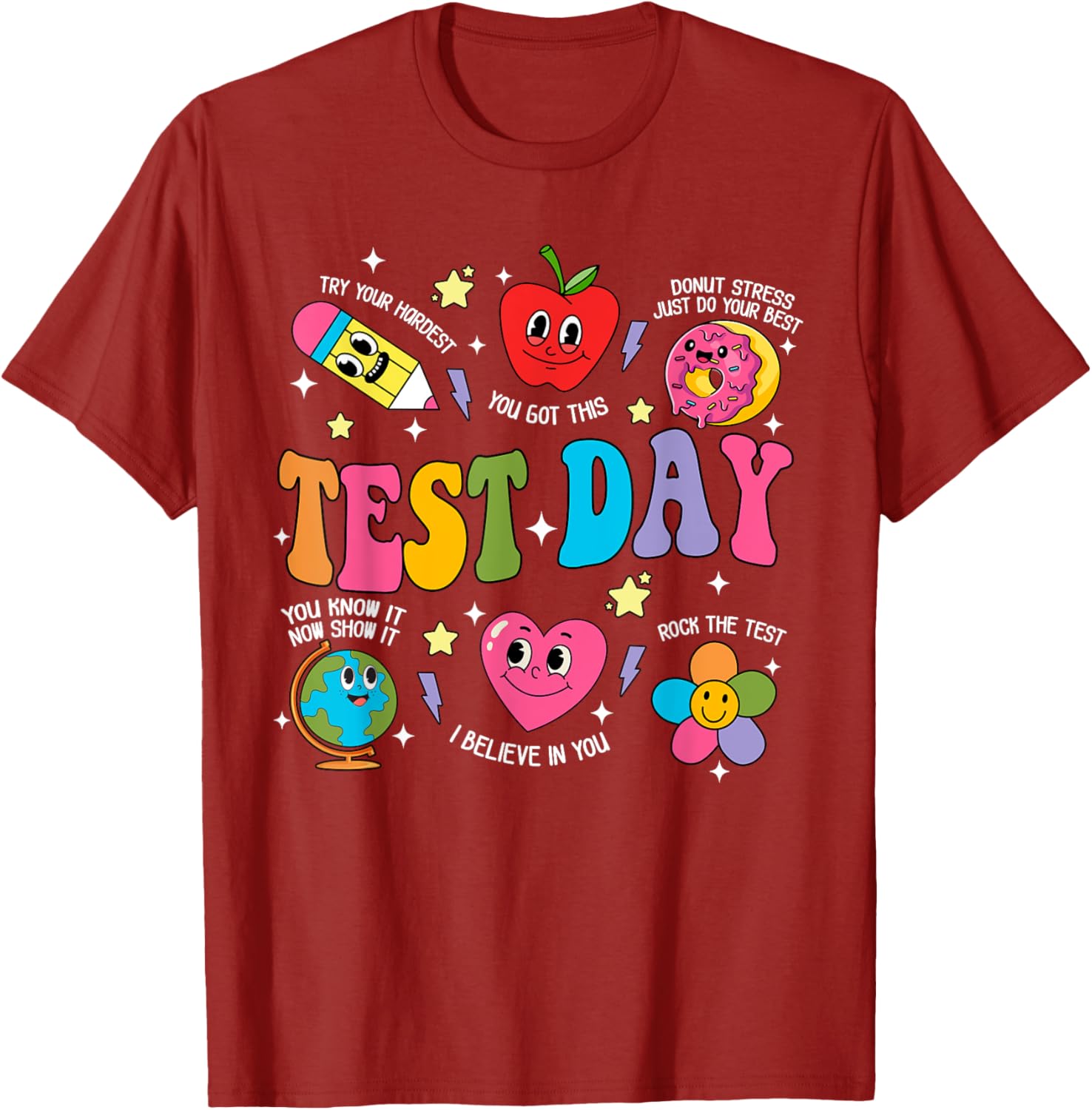 Test Day Rock The Test Testing Day Motivational Teacher Kids T-Shirt