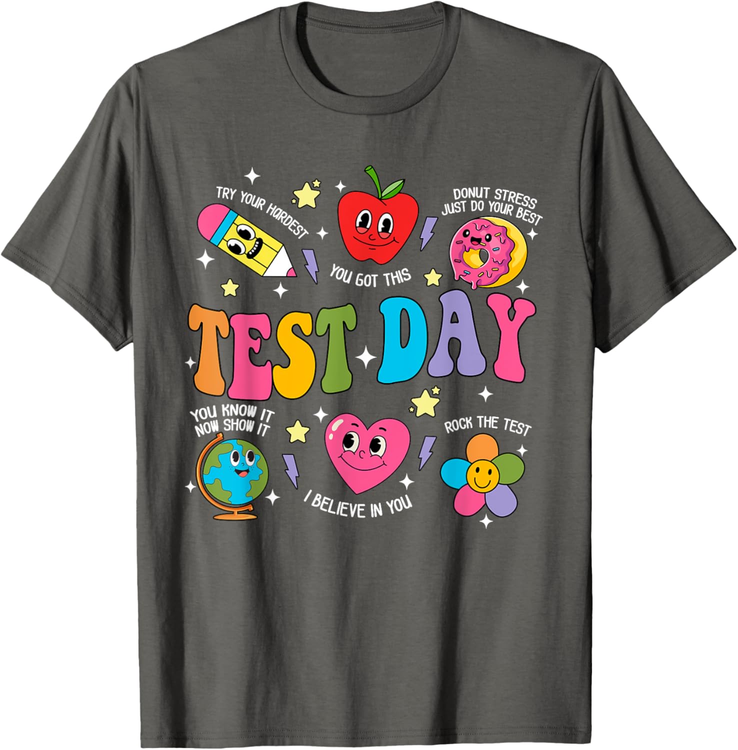 Test Day Rock The Test Testing Day Motivational Teacher Kids T-Shirt