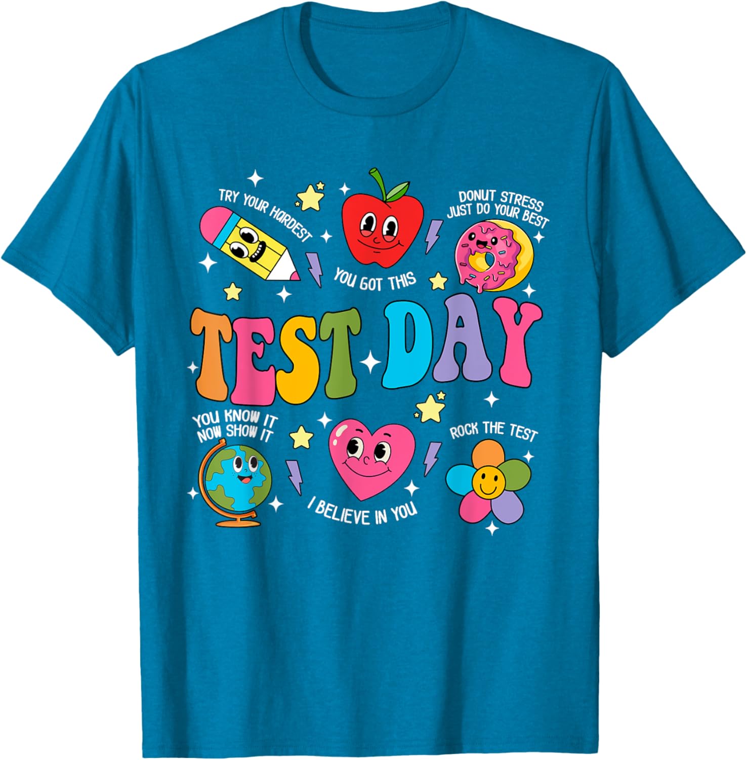 Test Day Rock The Test Testing Day Motivational Teacher Kids T-Shirt