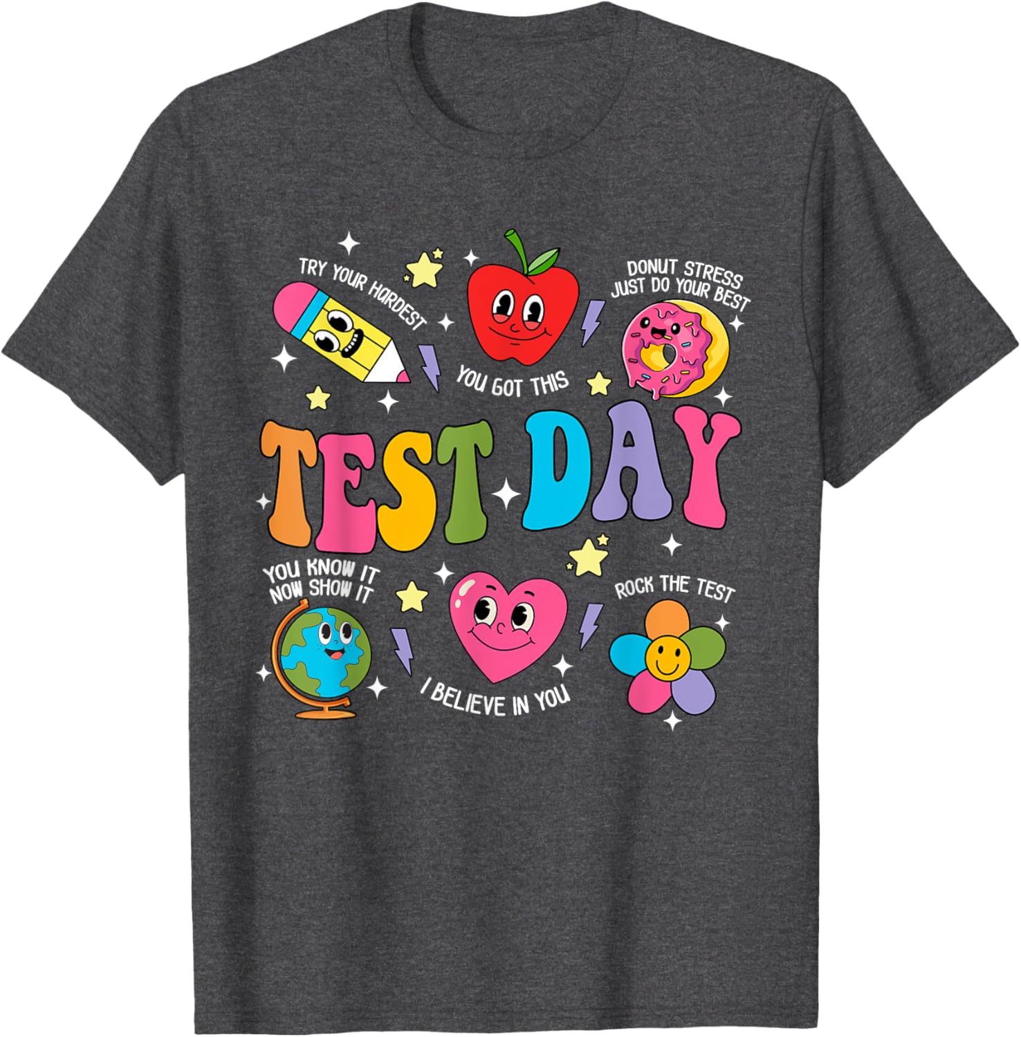 Test Day Rock The Test Testing Day Motivational Teacher Kids T-Shirt