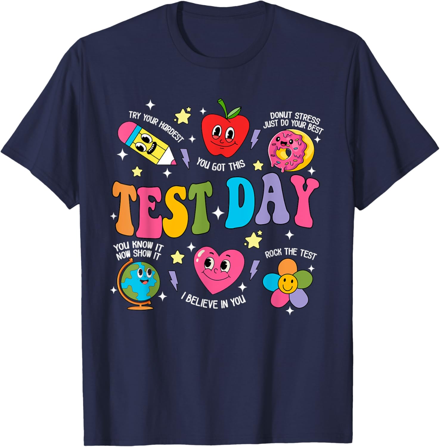 Test Day Rock The Test Testing Day Motivational Teacher Kids T-Shirt