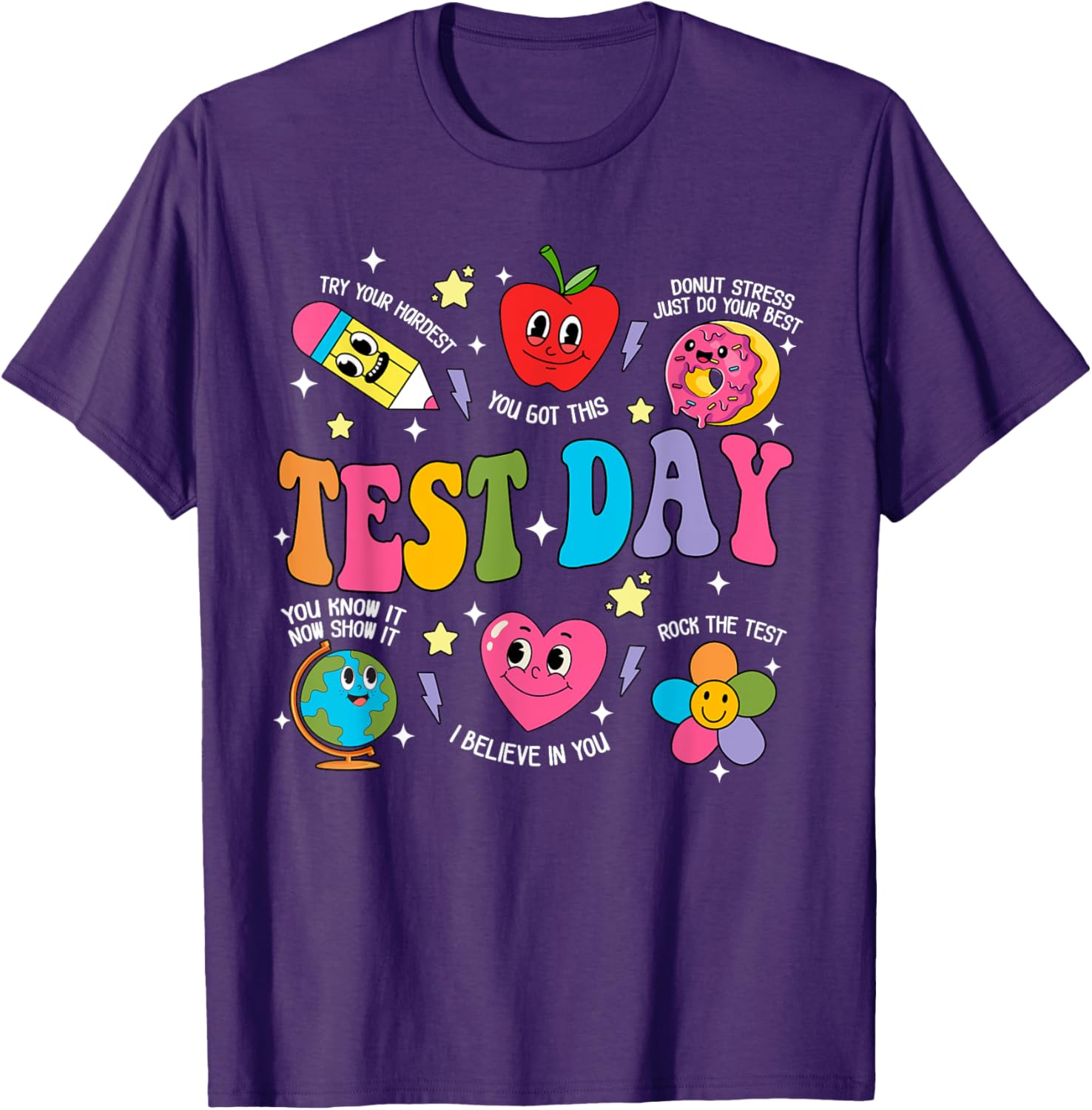 Test Day Rock The Test Testing Day Motivational Teacher Kids T-Shirt