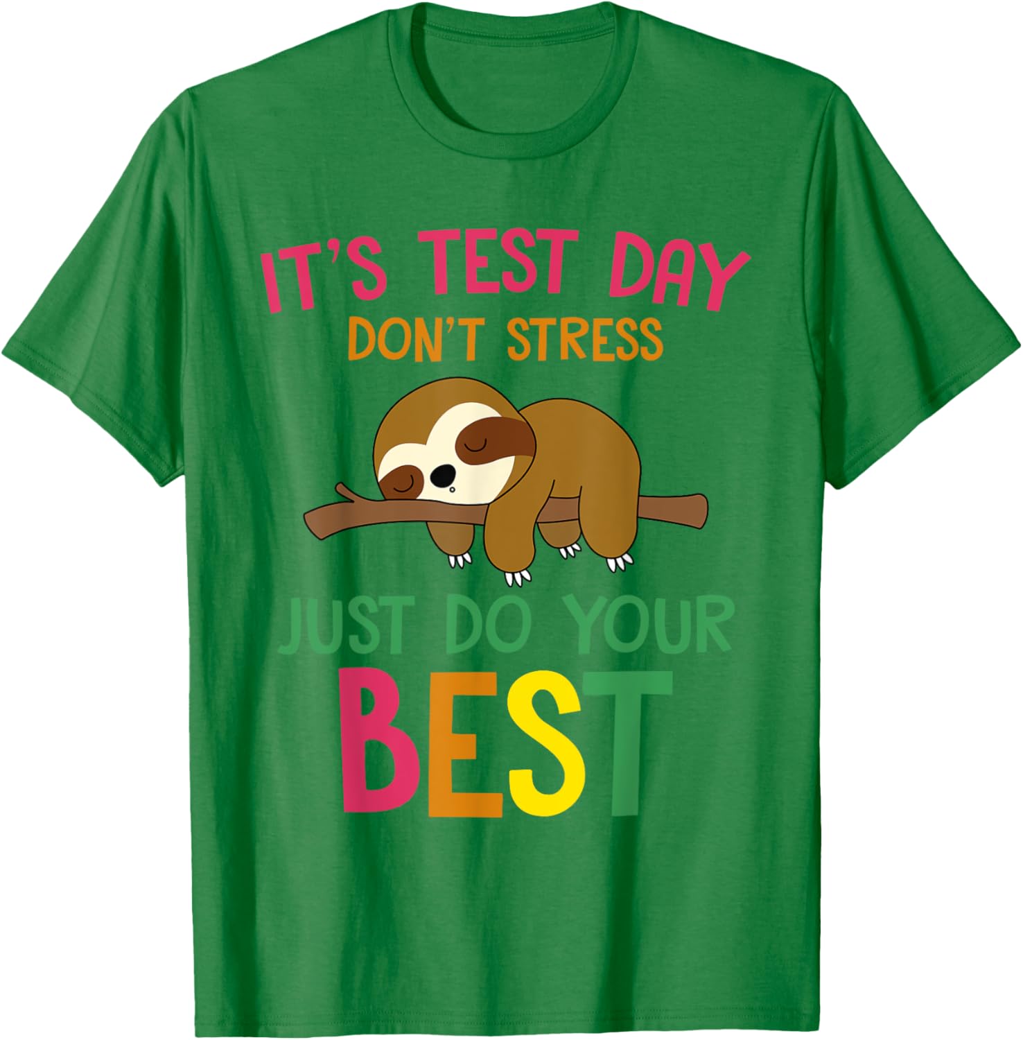 Test Day Sloth Funny School Professor Teacher Testing Squad T-Shirt