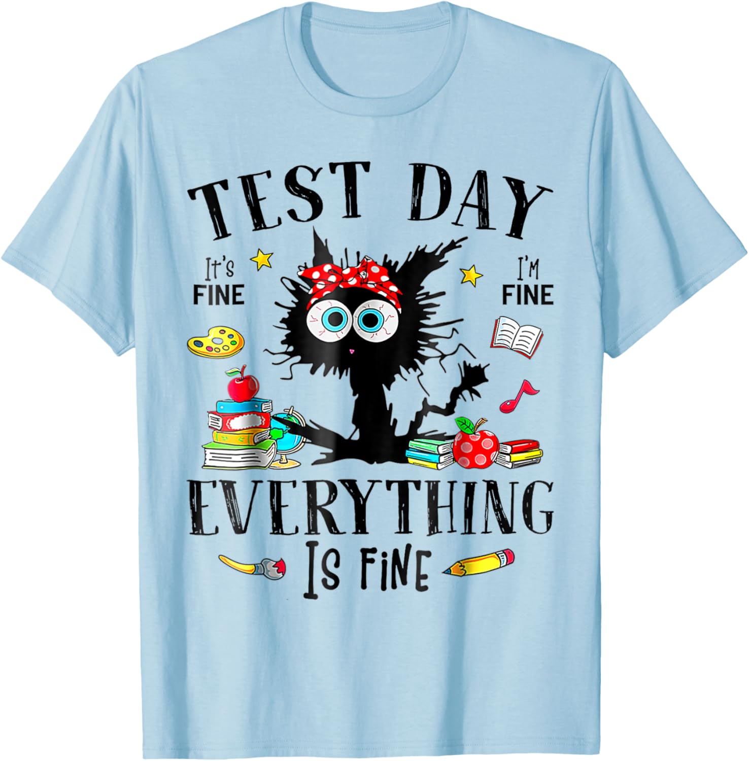 Test Day Stressed Teachers & Students Testing Funny Cat T-Shirt