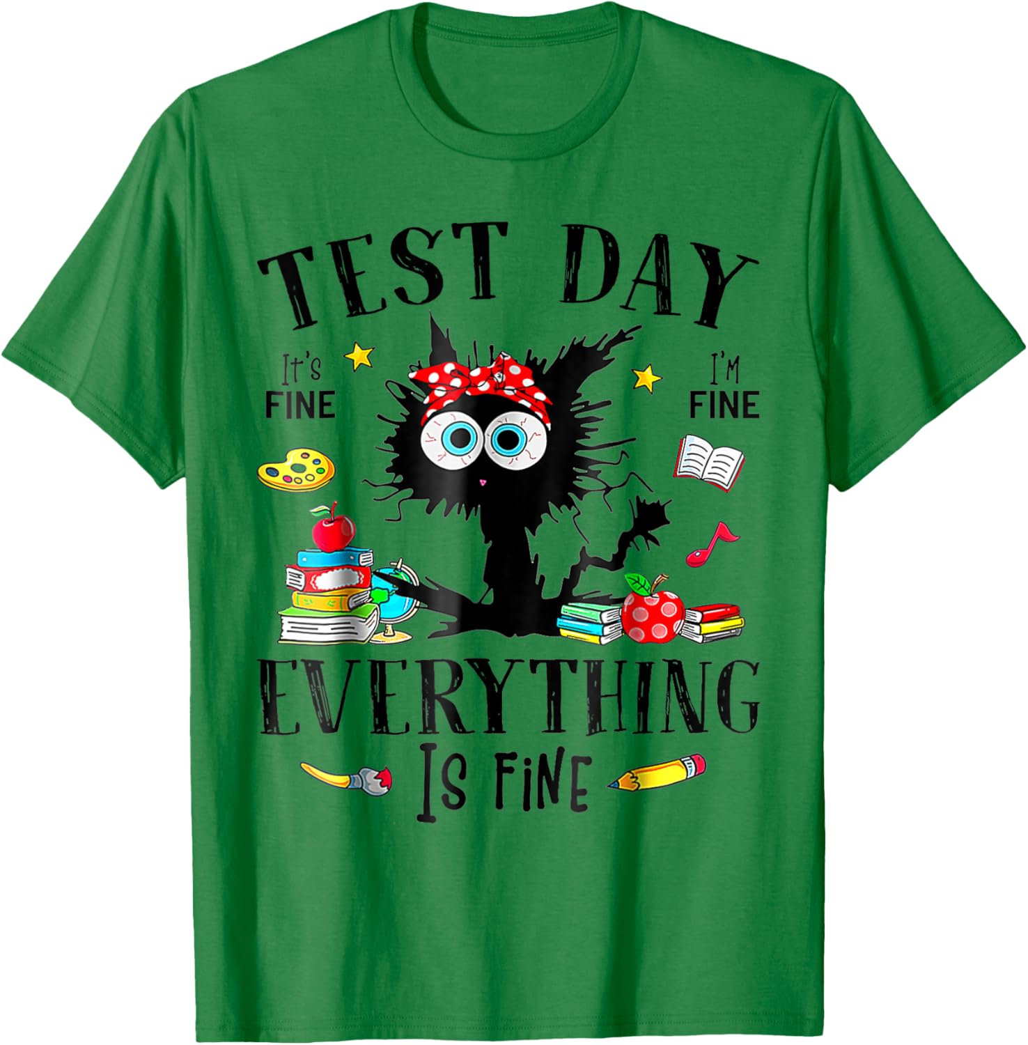 Test Day Stressed Teachers & Students Testing Funny Cat T-Shirt