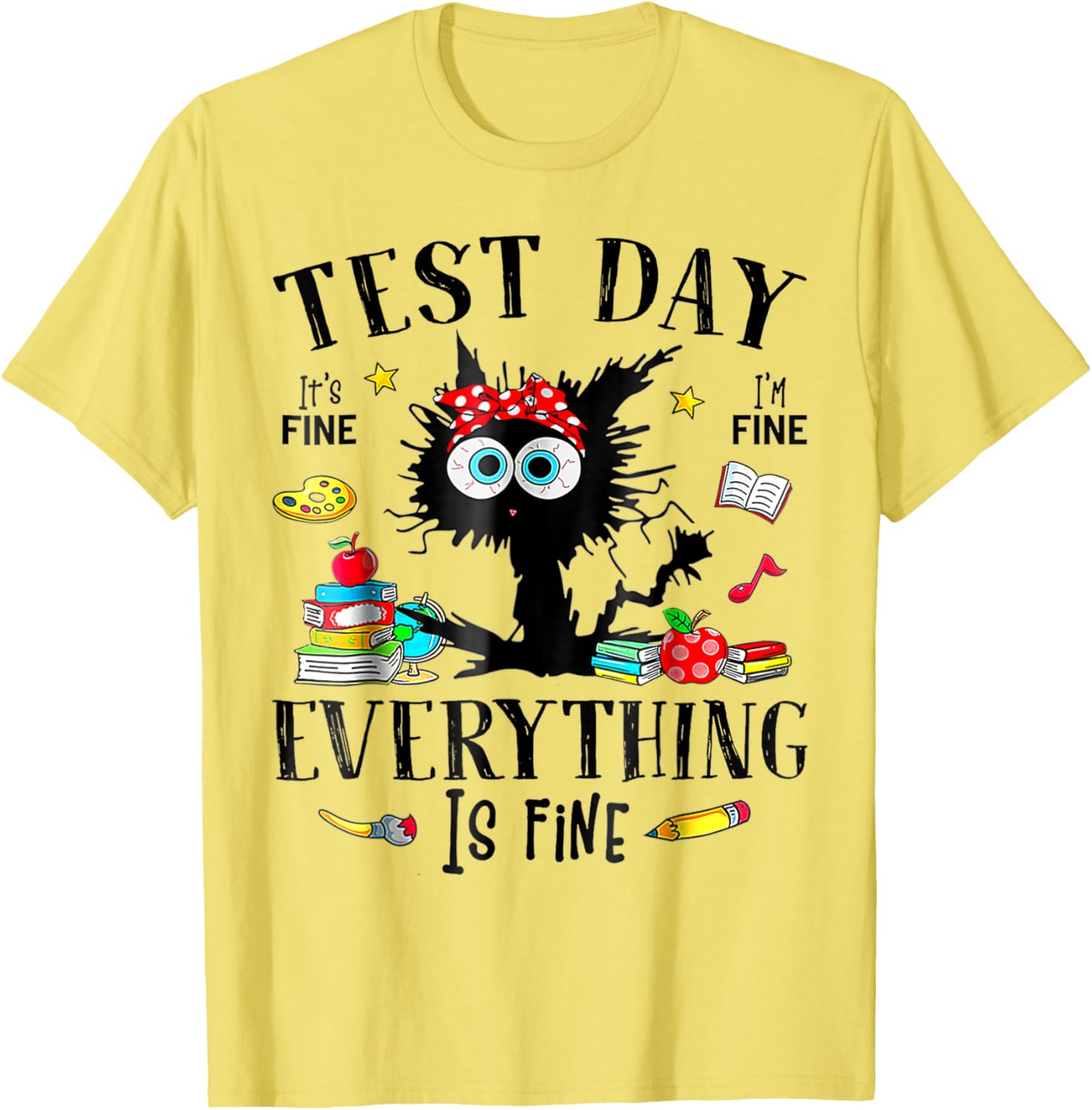 Test Day Stressed Teachers & Students Testing Funny Cat T-Shirt