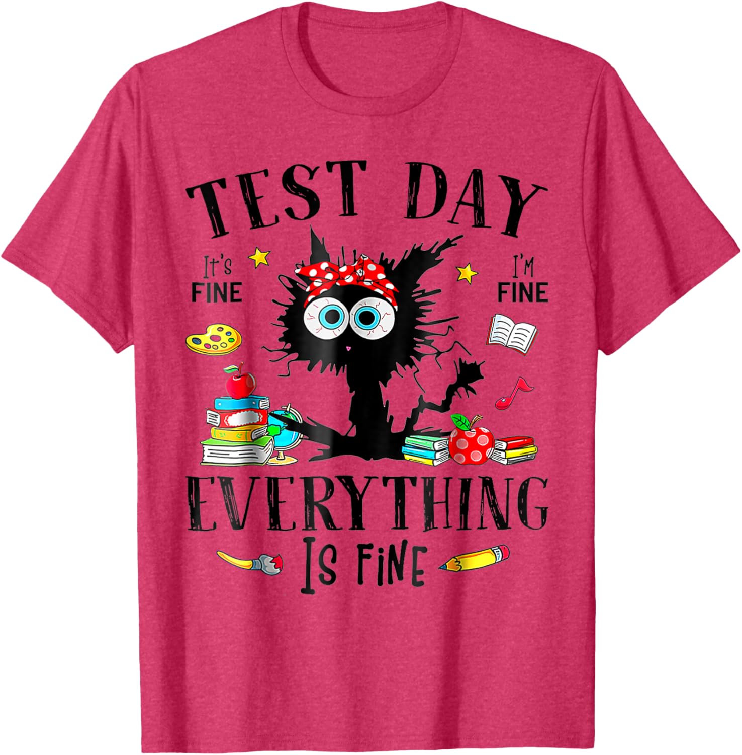 Test Day Stressed Teachers & Students Testing Funny Cat T-Shirt