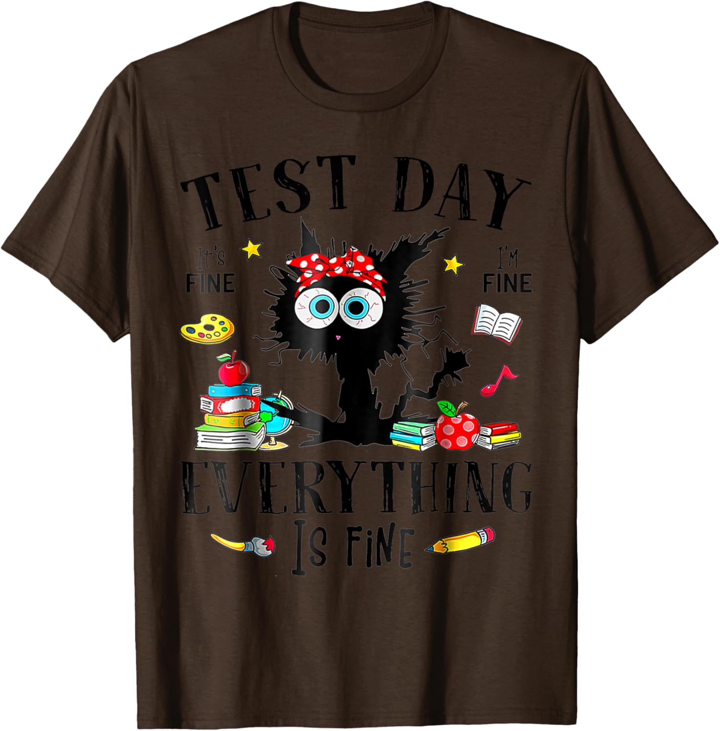 Test Day Stressed Teachers & Students Testing Funny Cat T-Shirt