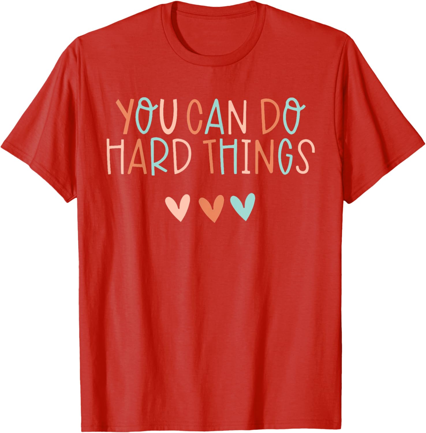 Test Day Teacher You Can Do Hard Things Women Kids T-Shirt, Small, Black