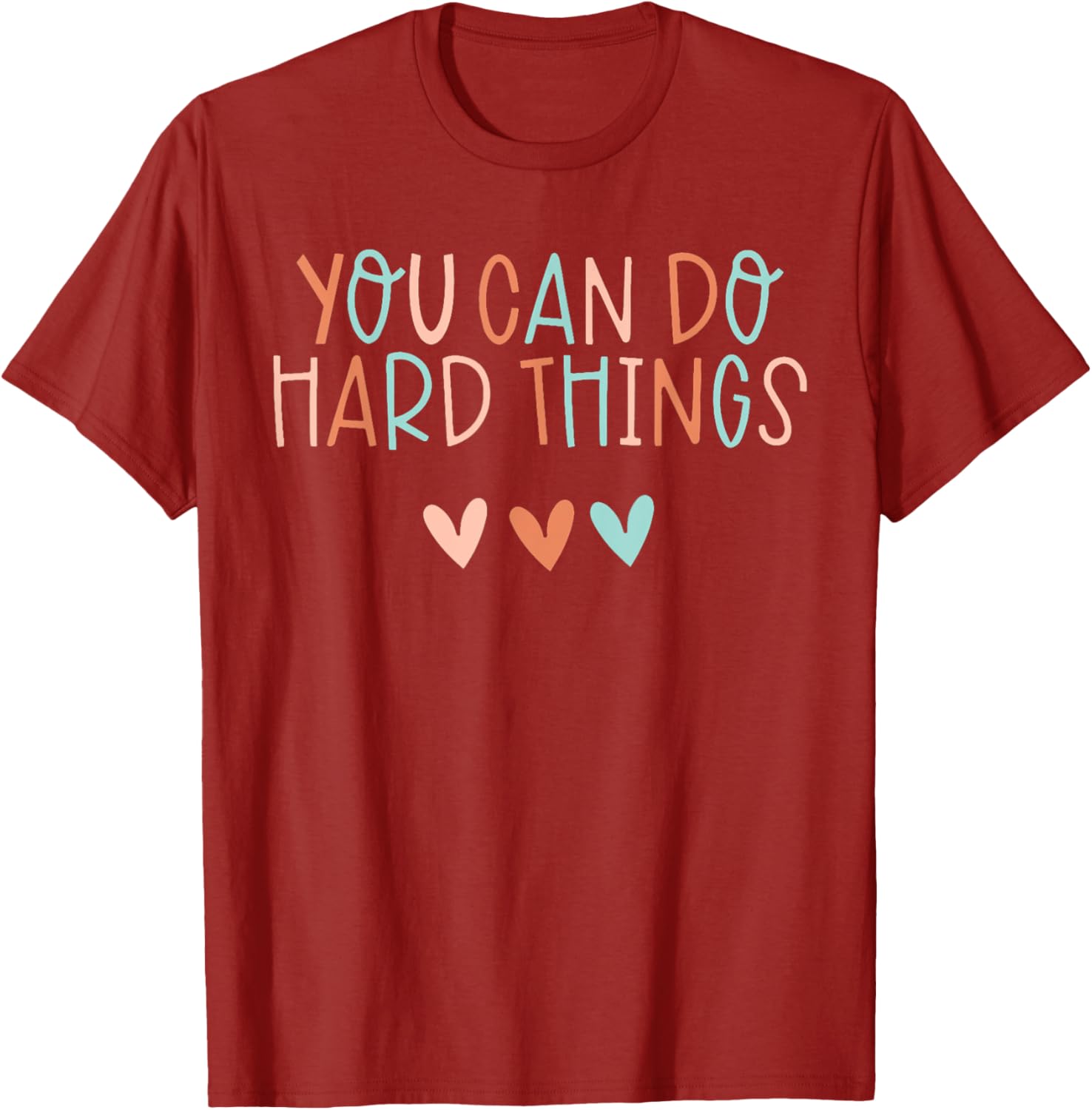 Test Day Teacher You Can Do Hard Things Women Kids T-Shirt, Small, Black