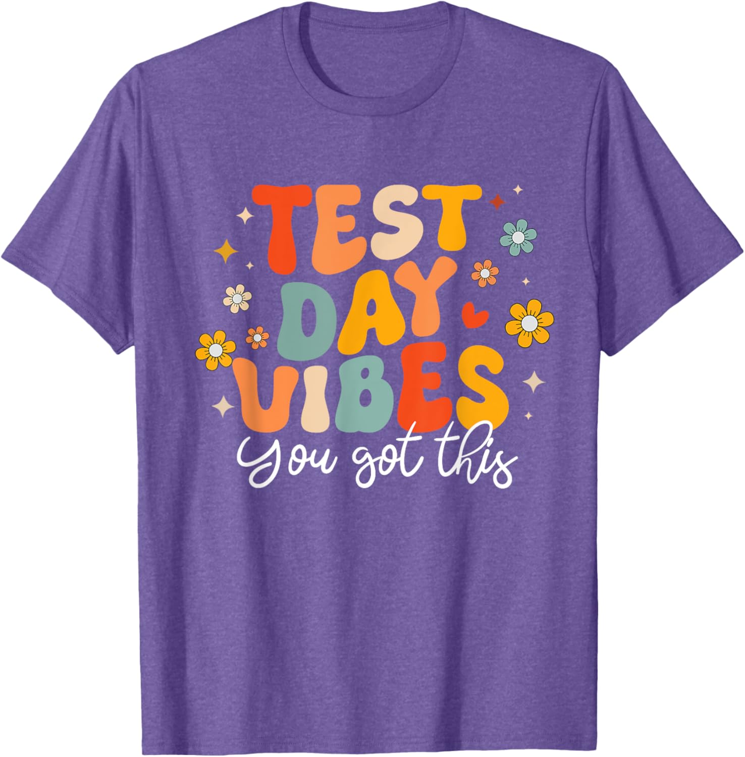 Test Day Vibes Groovy Testing Day Teacher Student Exam T-Shirt