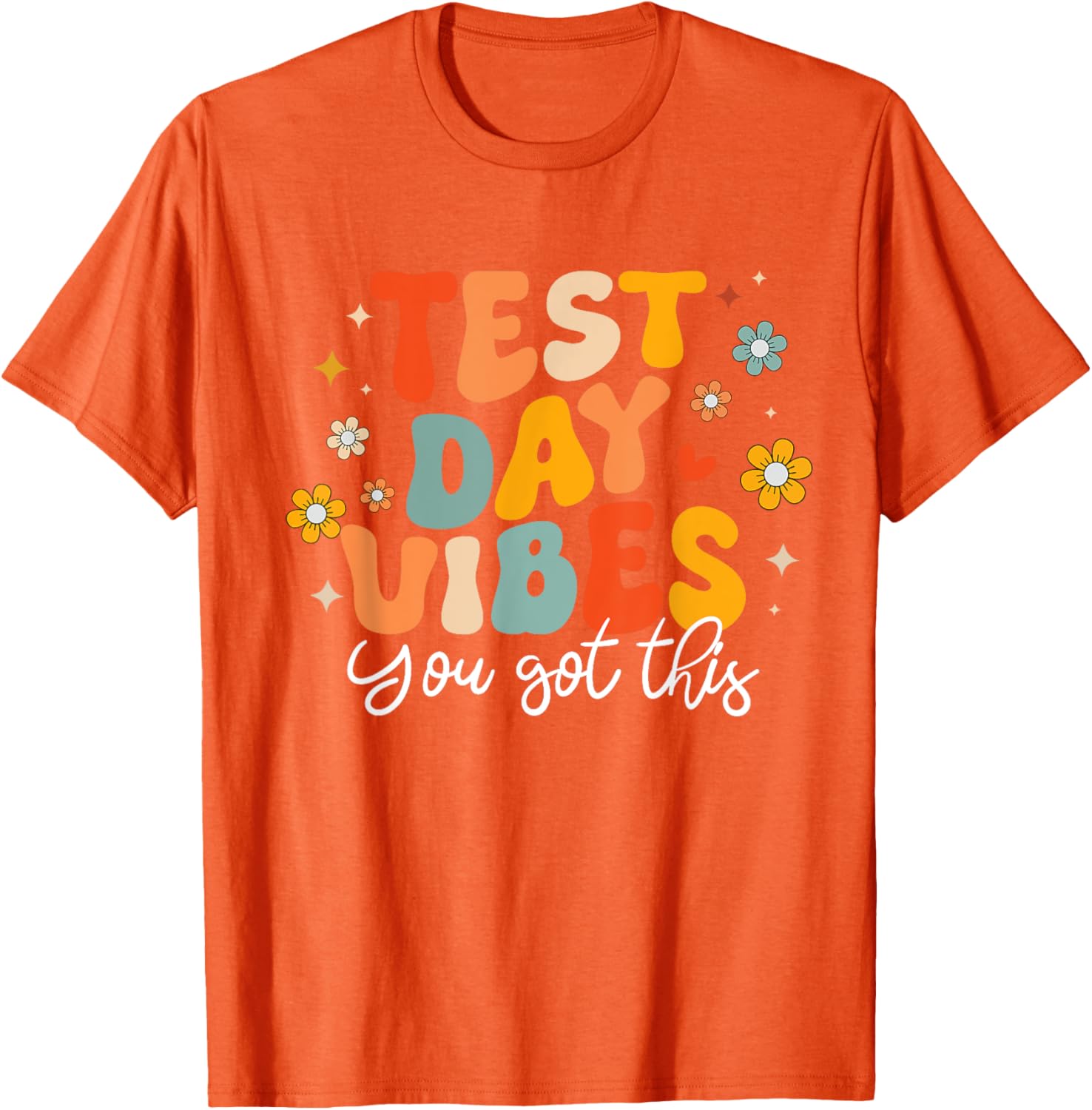 Test Day Vibes Groovy Testing Day Teacher Student Exam T-Shirt