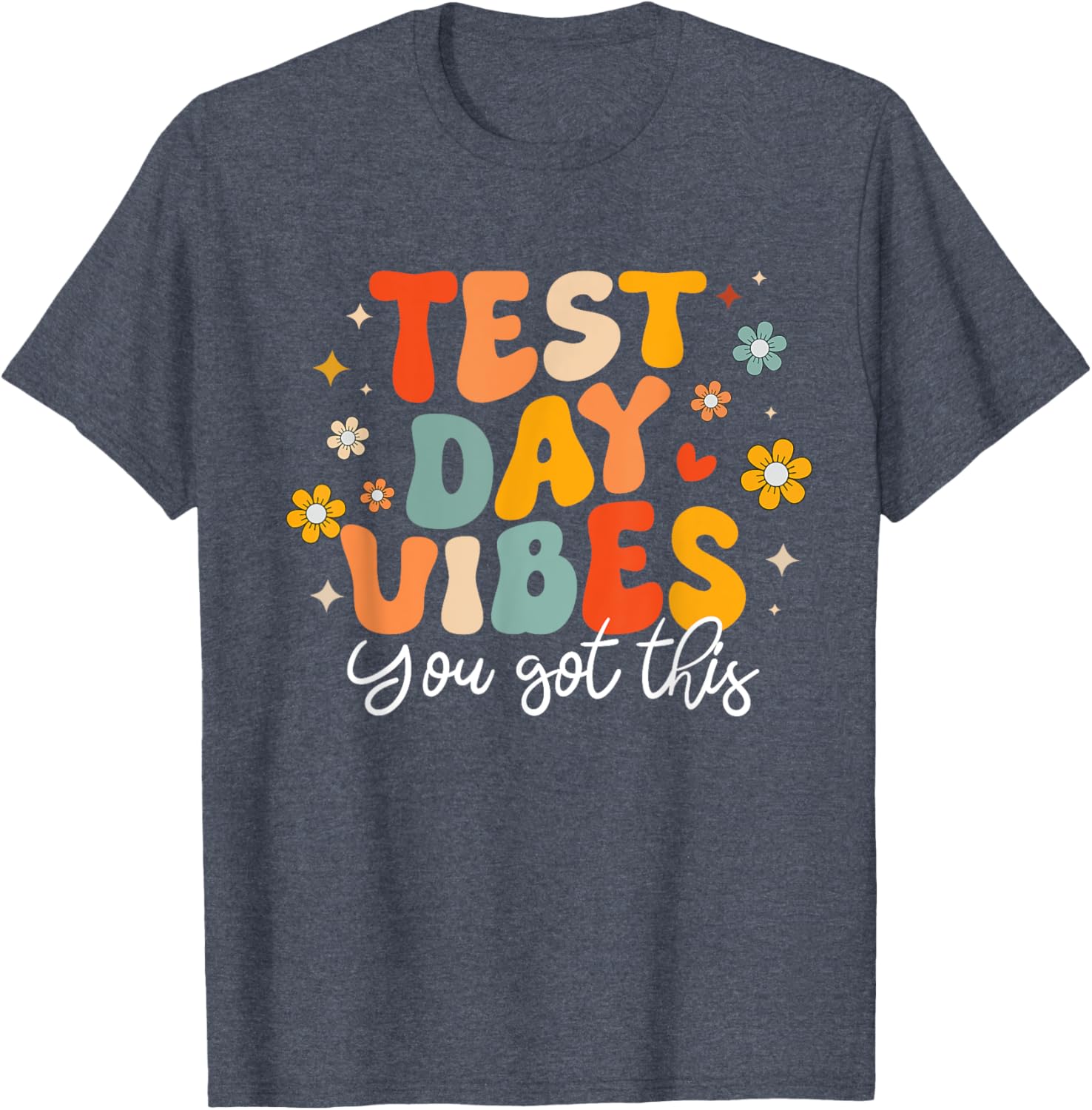 Test Day Vibes Groovy Testing Day Teacher Student Exam T-Shirt