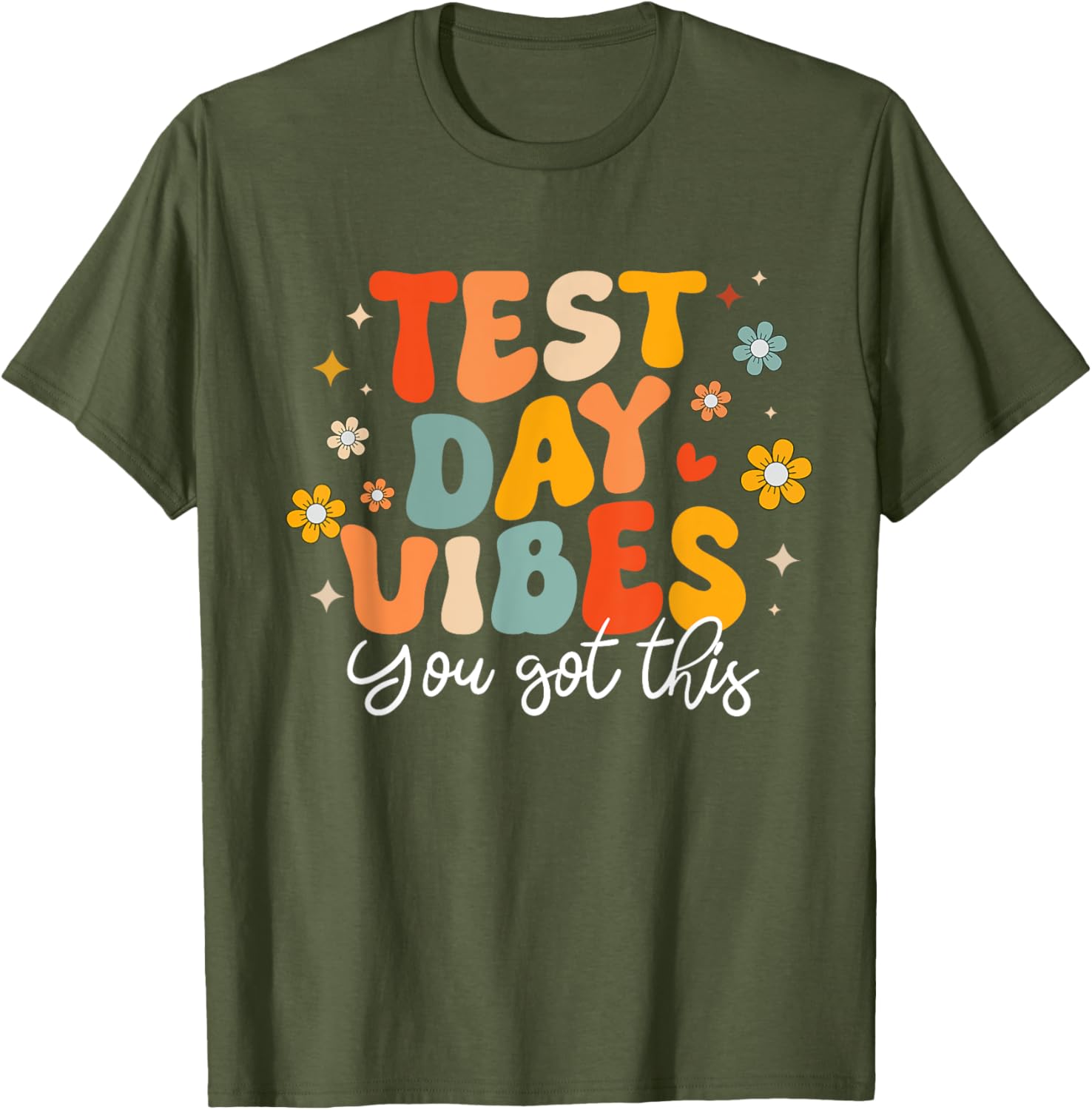Test Day Vibes Groovy Testing Day Teacher Student Exam T-Shirt