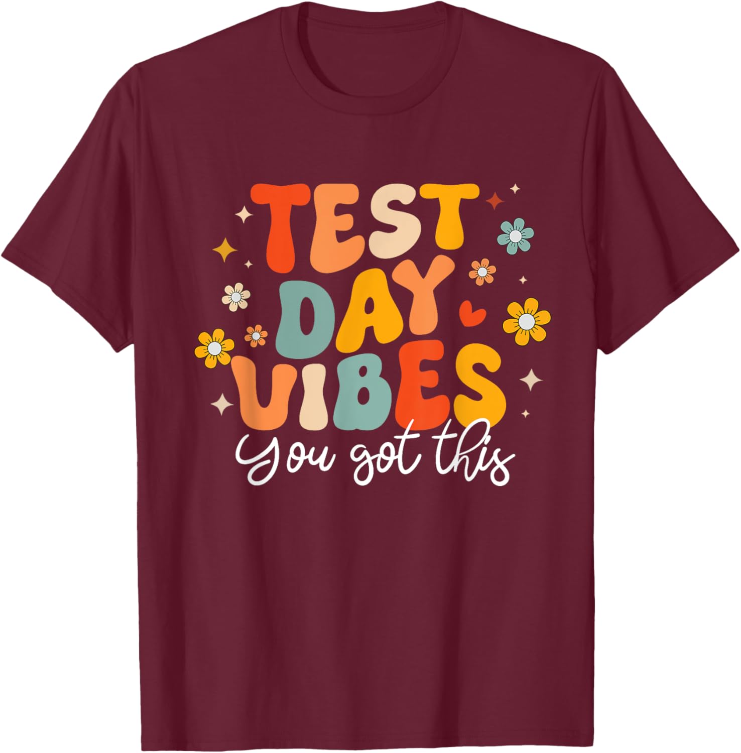 Test Day Vibes Groovy Testing Day Teacher Student Exam T-Shirt