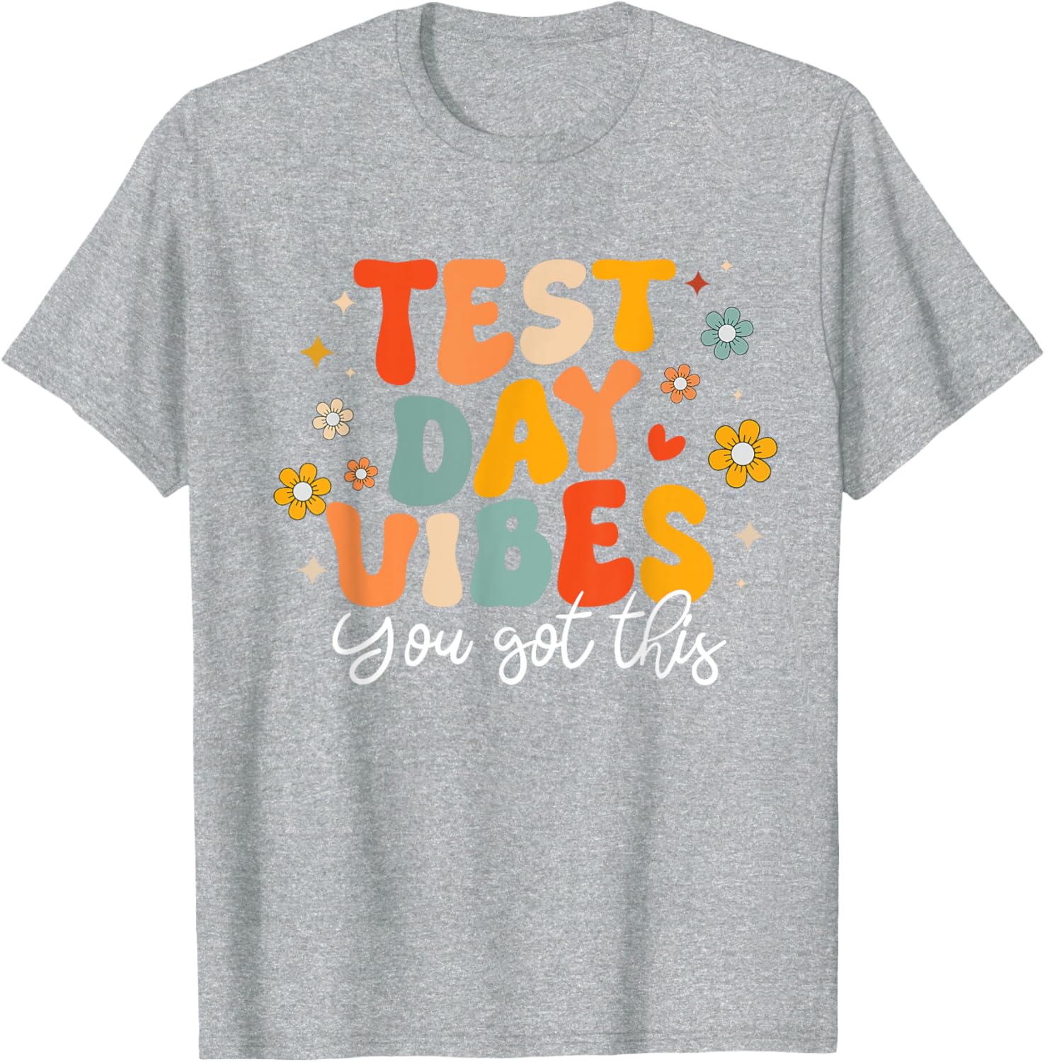 Test Day Vibes Groovy Testing Day Teacher Student Exam T-Shirt