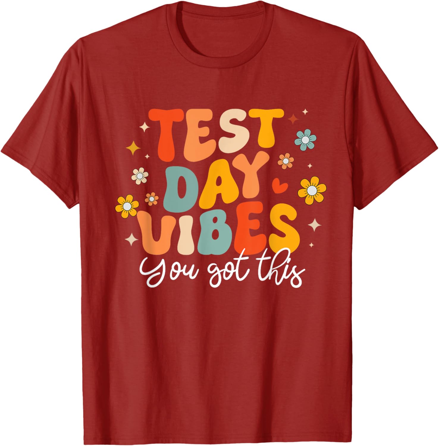 Test Day Vibes Groovy Testing Day Teacher Student Exam T-Shirt