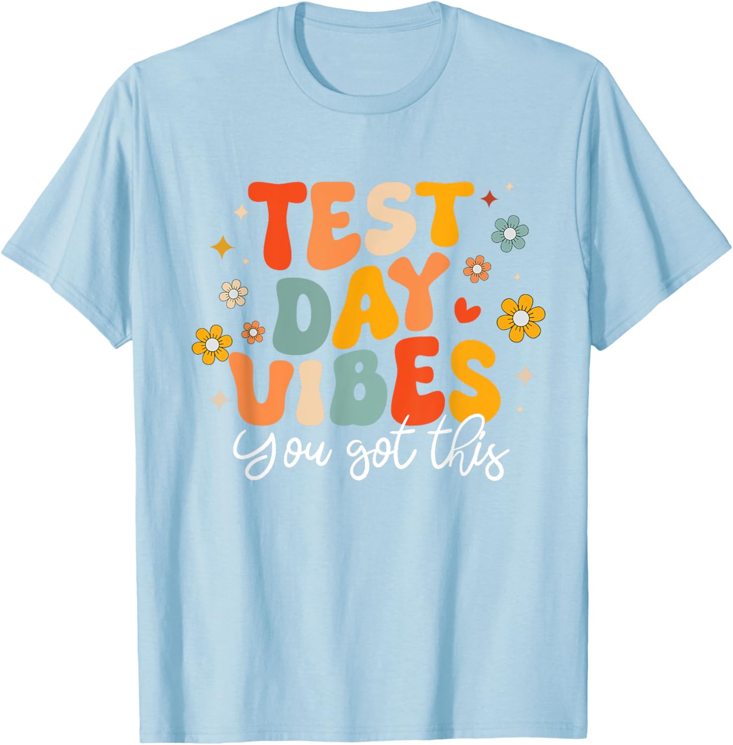 Test Day Vibes Groovy Testing Day Teacher Student Exam T-Shirt