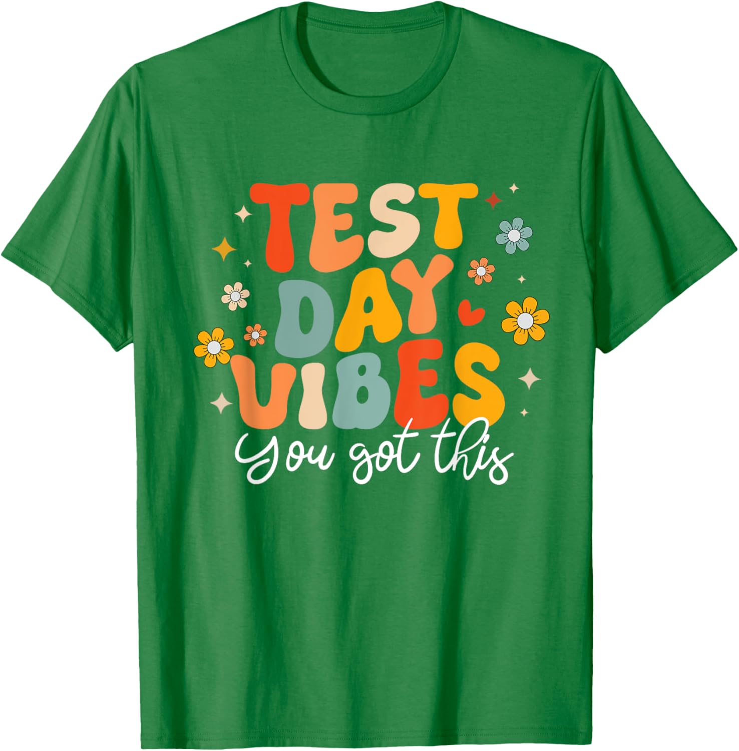 Test Day Vibes Groovy Testing Day Teacher Student Exam T-Shirt