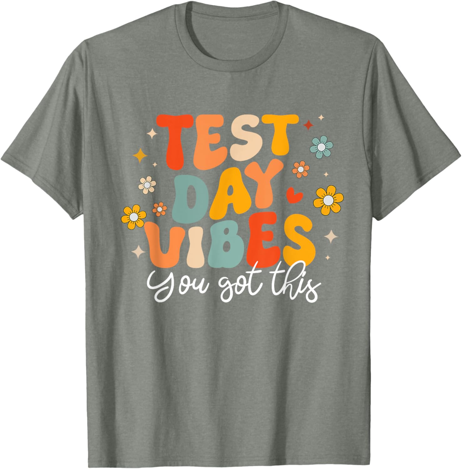 Test Day Vibes Groovy Testing Day Teacher Student Exam T-Shirt