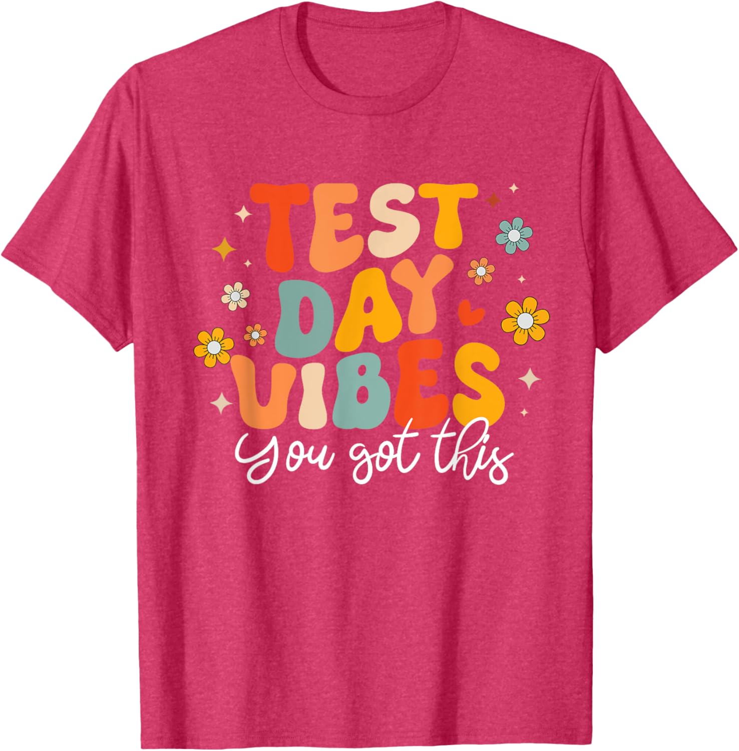 Test Day Vibes Groovy Testing Day Teacher Student Exam T-Shirt