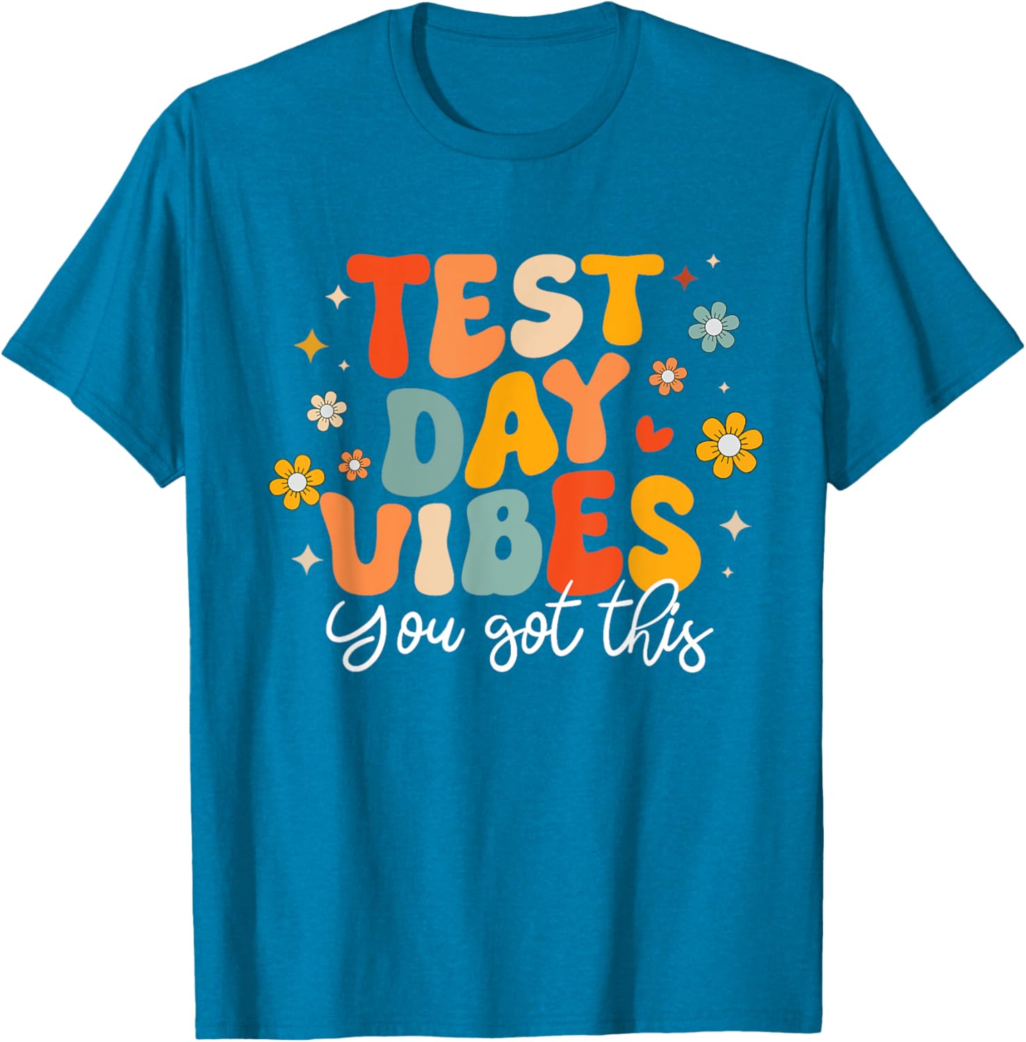 Test Day Vibes Groovy Testing Day Teacher Student Exam T-Shirt
