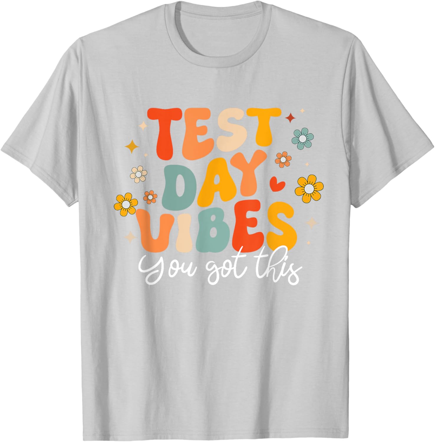 Test Day Vibes Groovy Testing Day Teacher Student Exam T-Shirt
