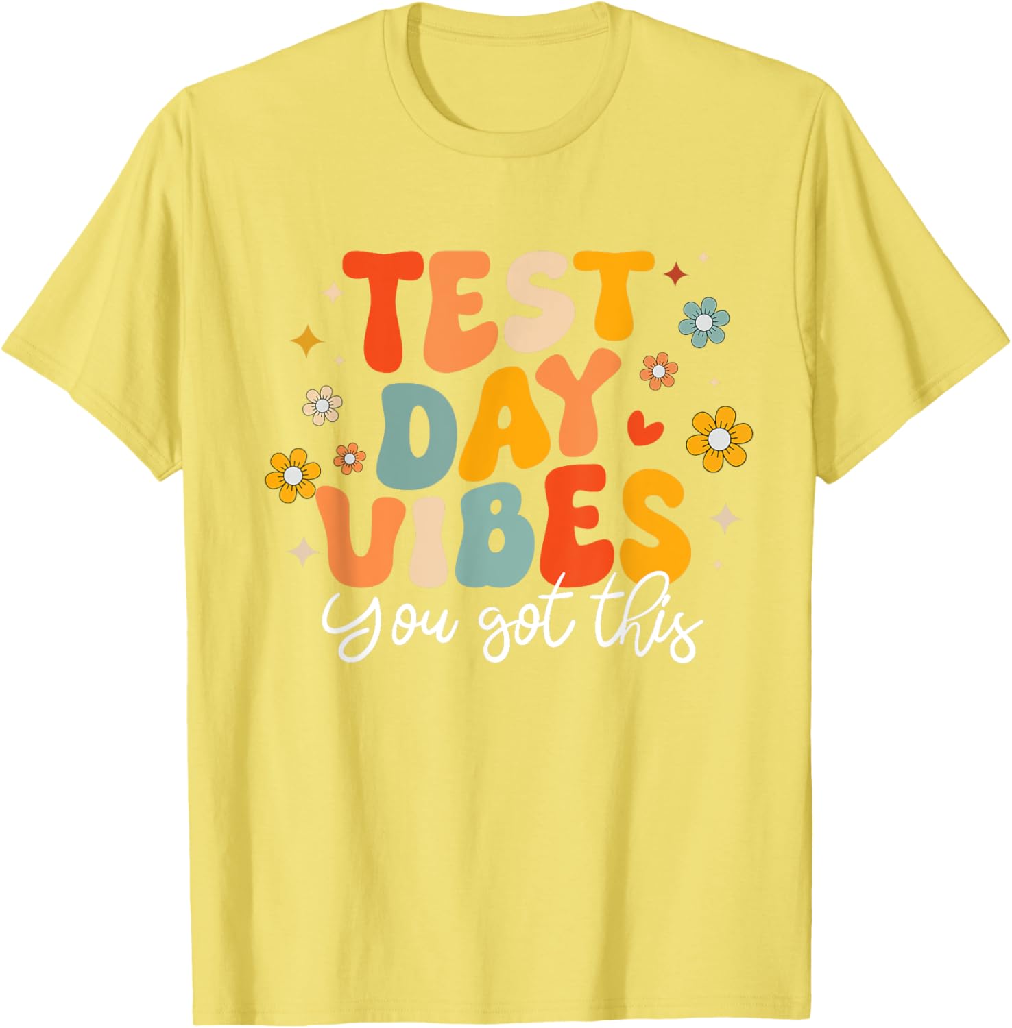 Test Day Vibes Groovy Testing Day Teacher Student Exam T-Shirt