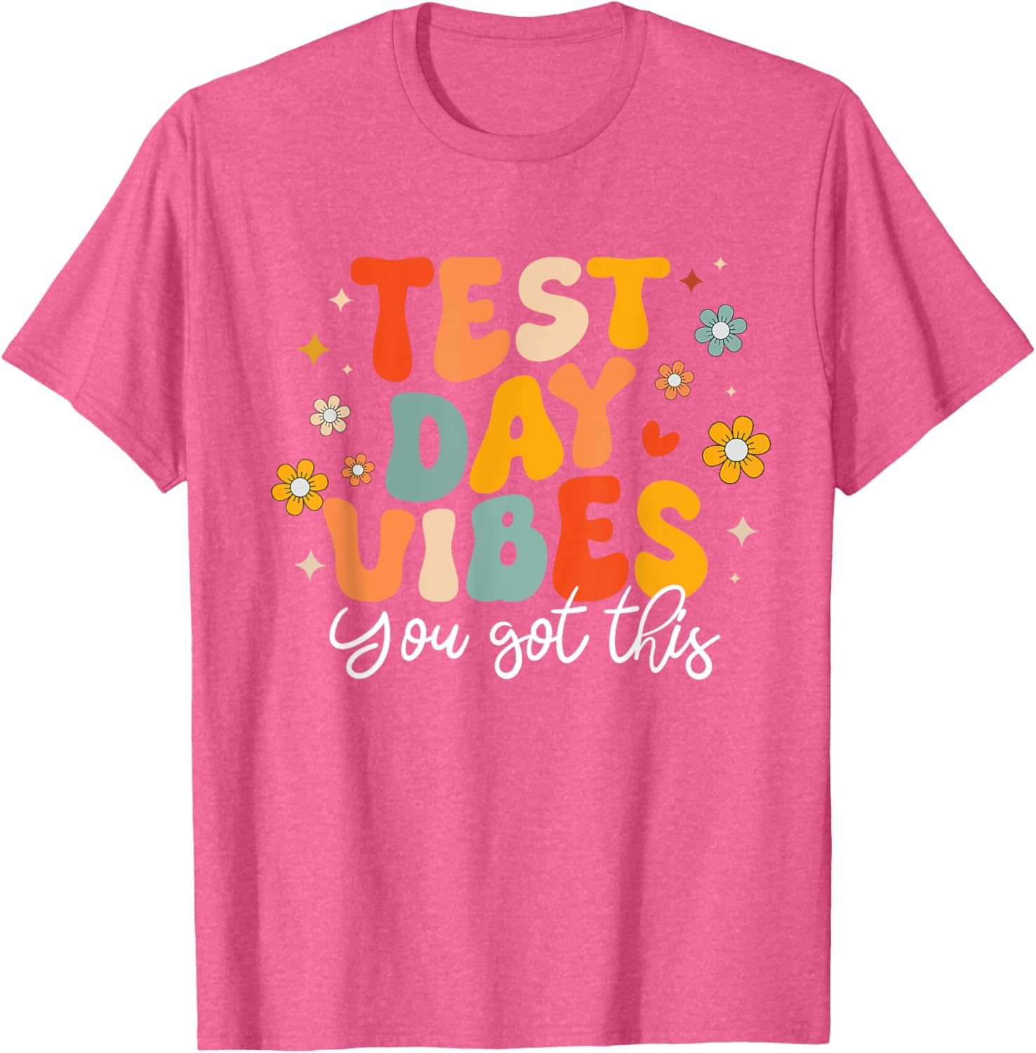 Test Day Vibes Groovy Testing Day Teacher Student Exam T-Shirt