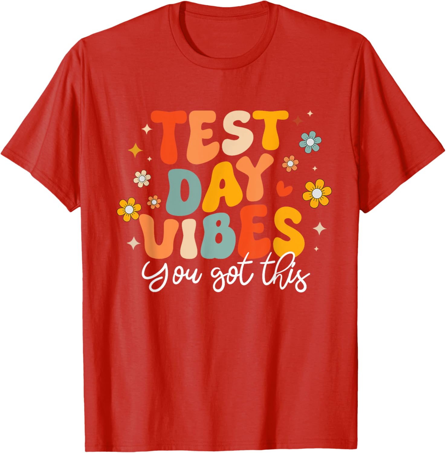Test Day Vibes Groovy Testing Day Teacher Student Exam T-Shirt