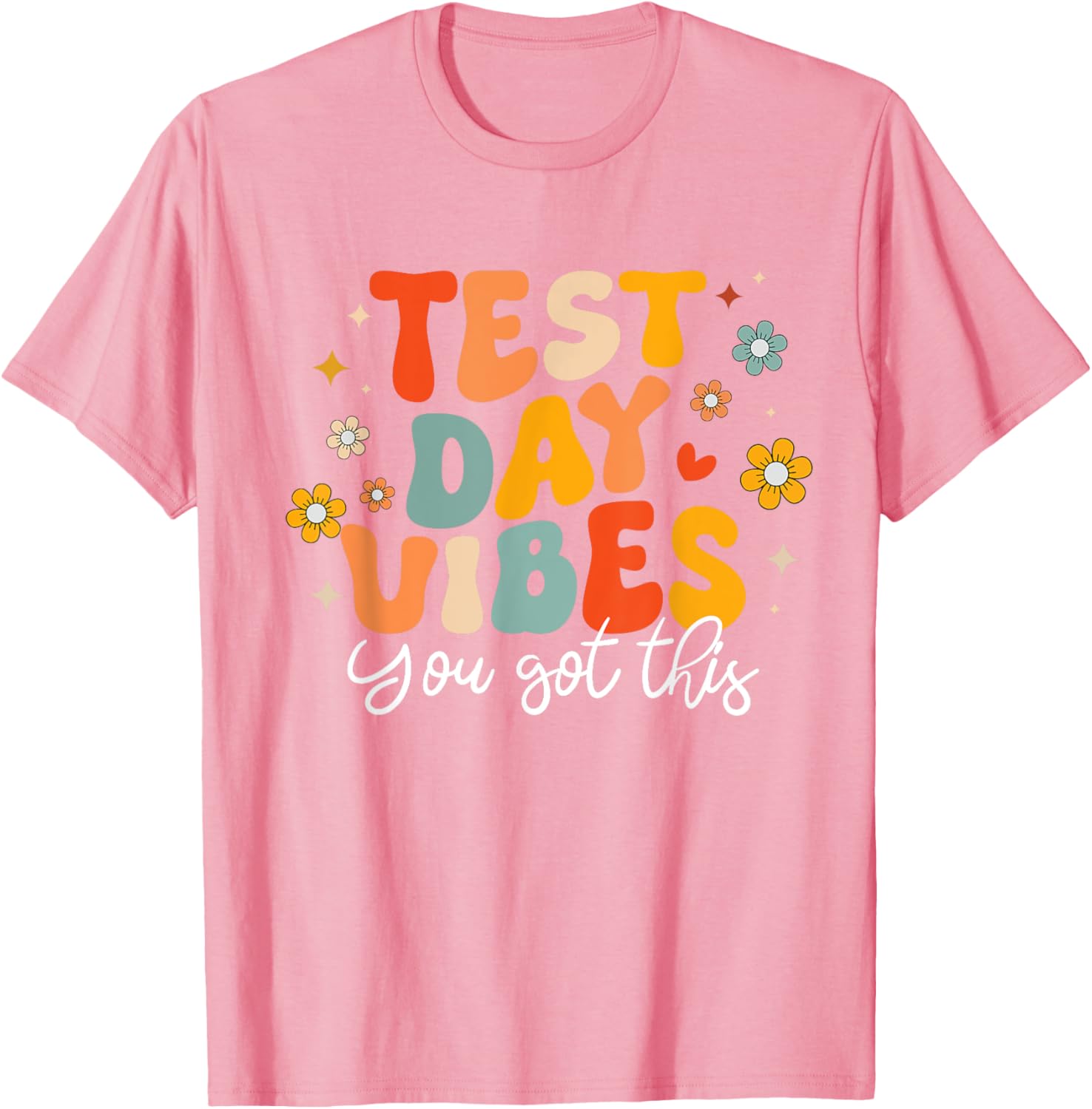Test Day Vibes Groovy Testing Day Teacher Student Exam T-Shirt