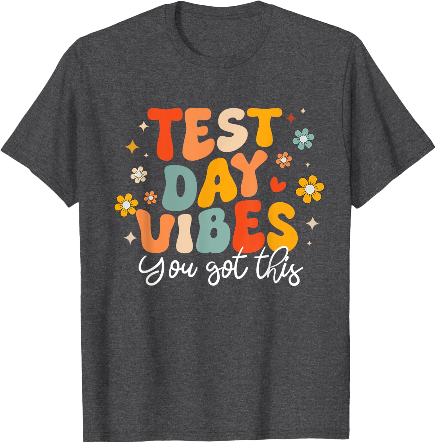 Test Day Vibes Groovy Testing Day Teacher Student Exam T-Shirt