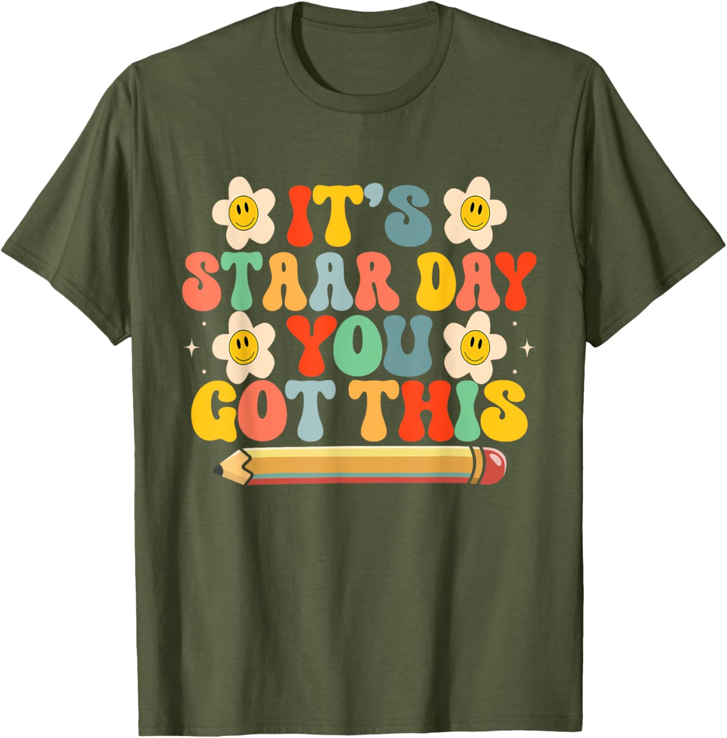 Test STAAR Day You Got This Teacher Retro Groovy Testing Day T-Shirt