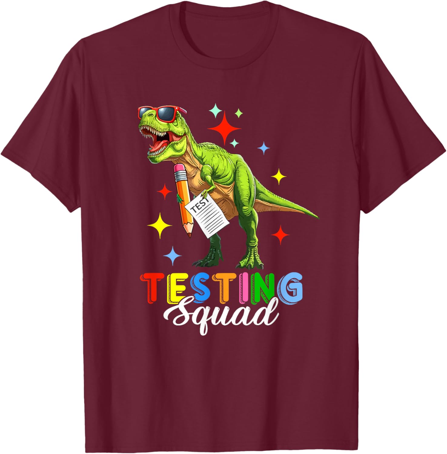 Testing Squad Test Day T-Rex Costume Teacher Students T-Shirt