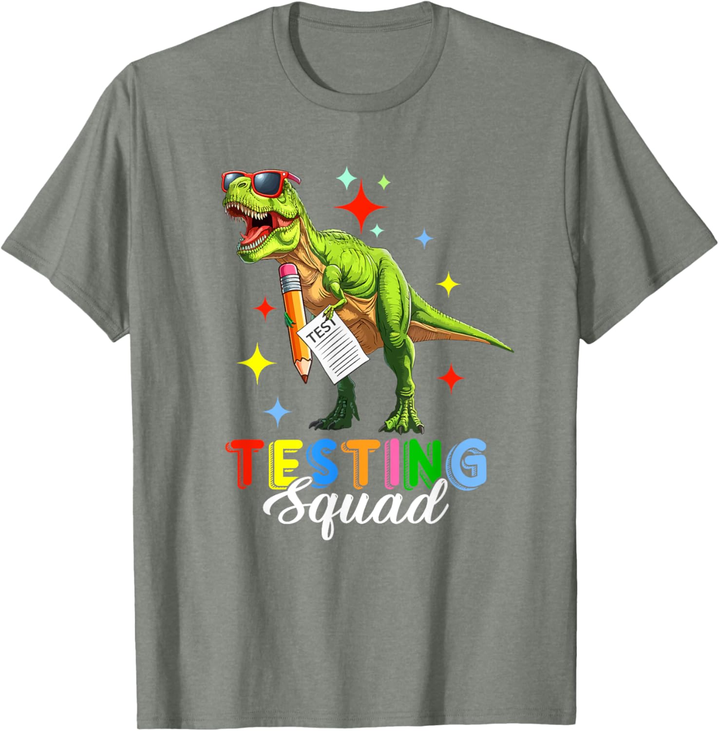 Testing Squad Test Day T-Rex Costume Teacher Students T-Shirt