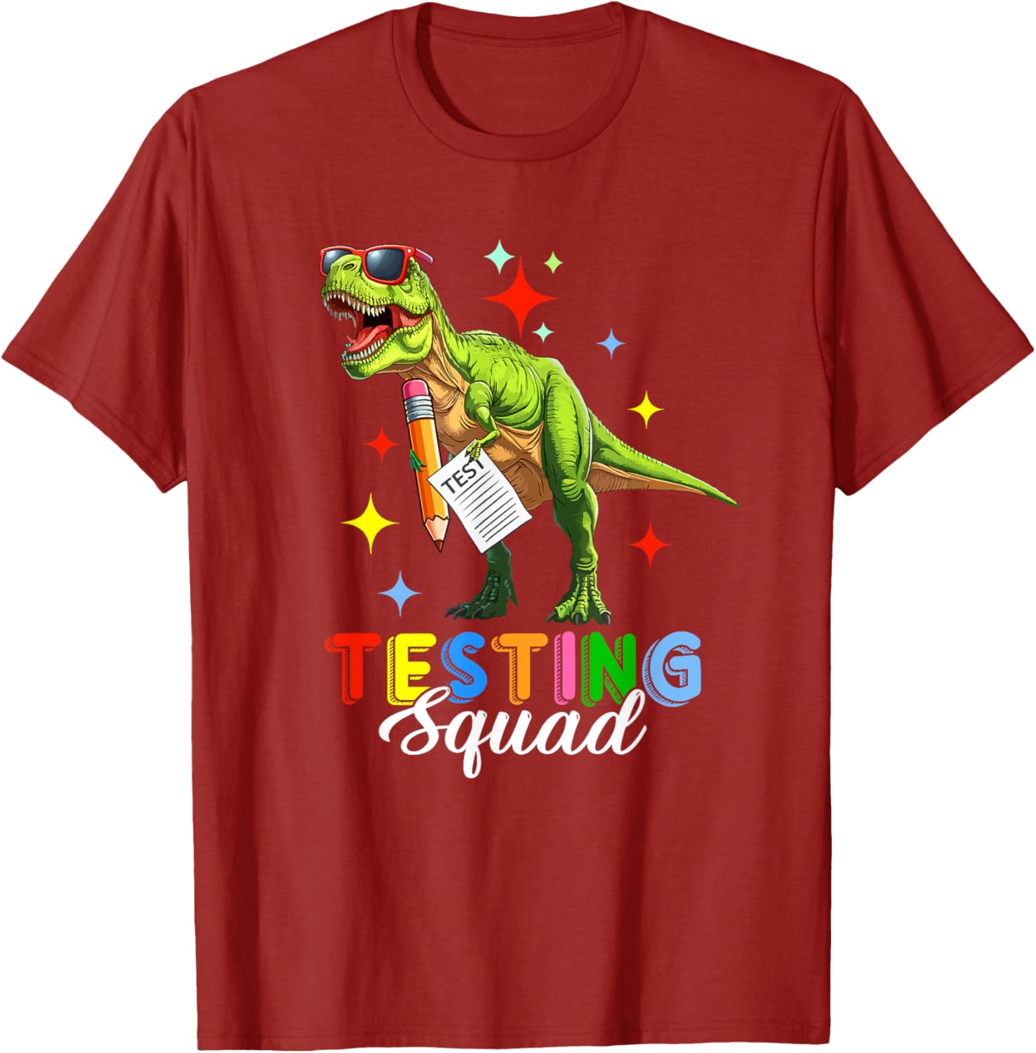Testing Squad Test Day T-Rex Costume Teacher Students T-Shirt