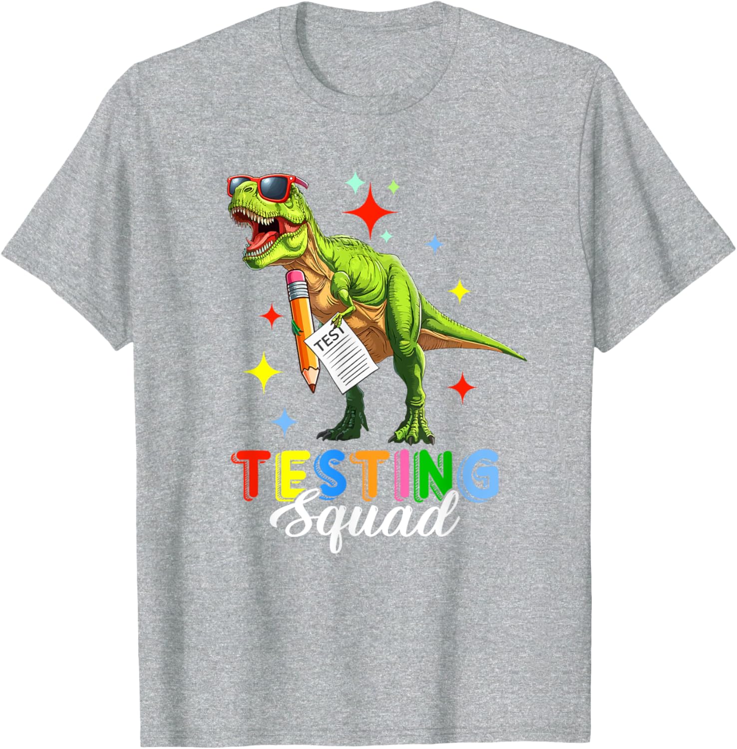 Testing Squad Test Day T-Rex Costume Teacher Students T-Shirt