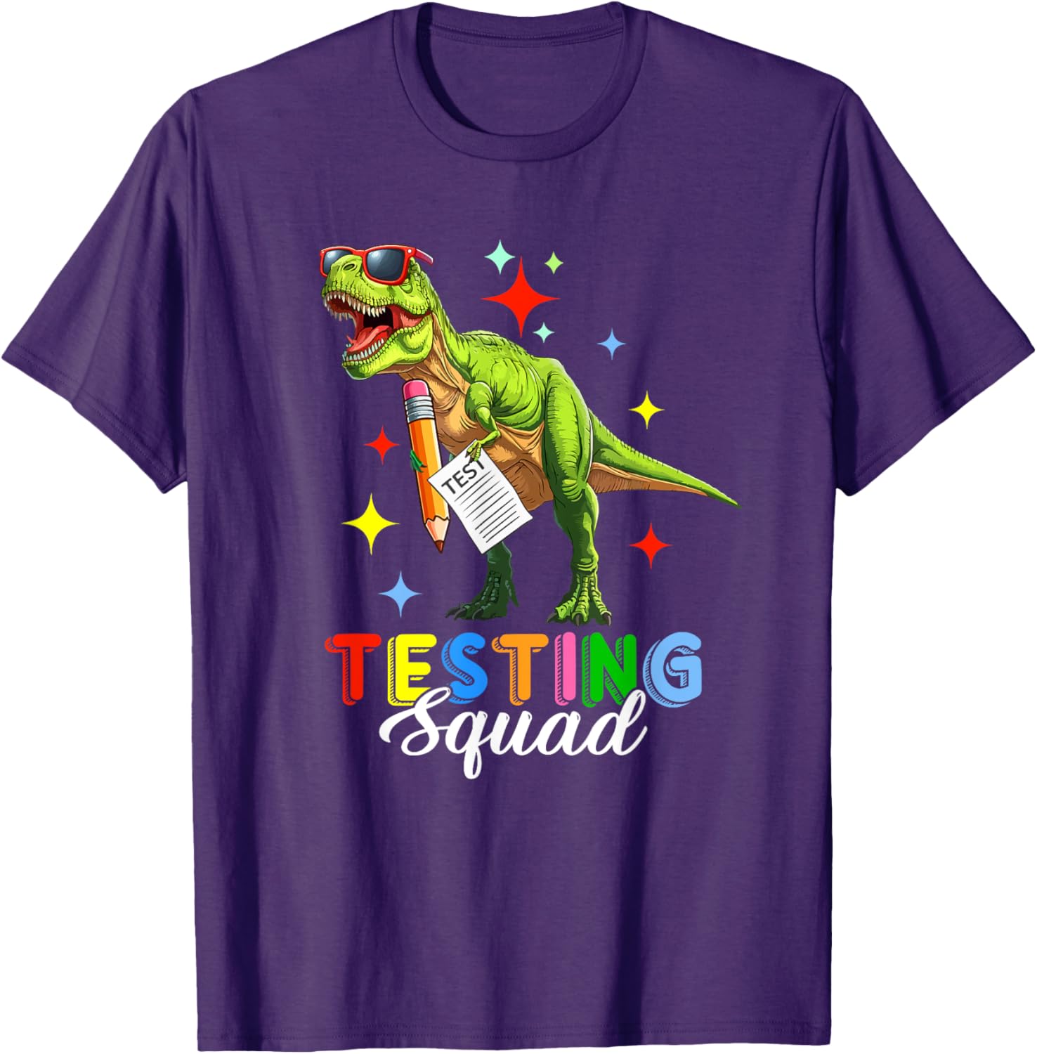 Testing Squad Test Day T-Rex Costume Teacher Students T-Shirt